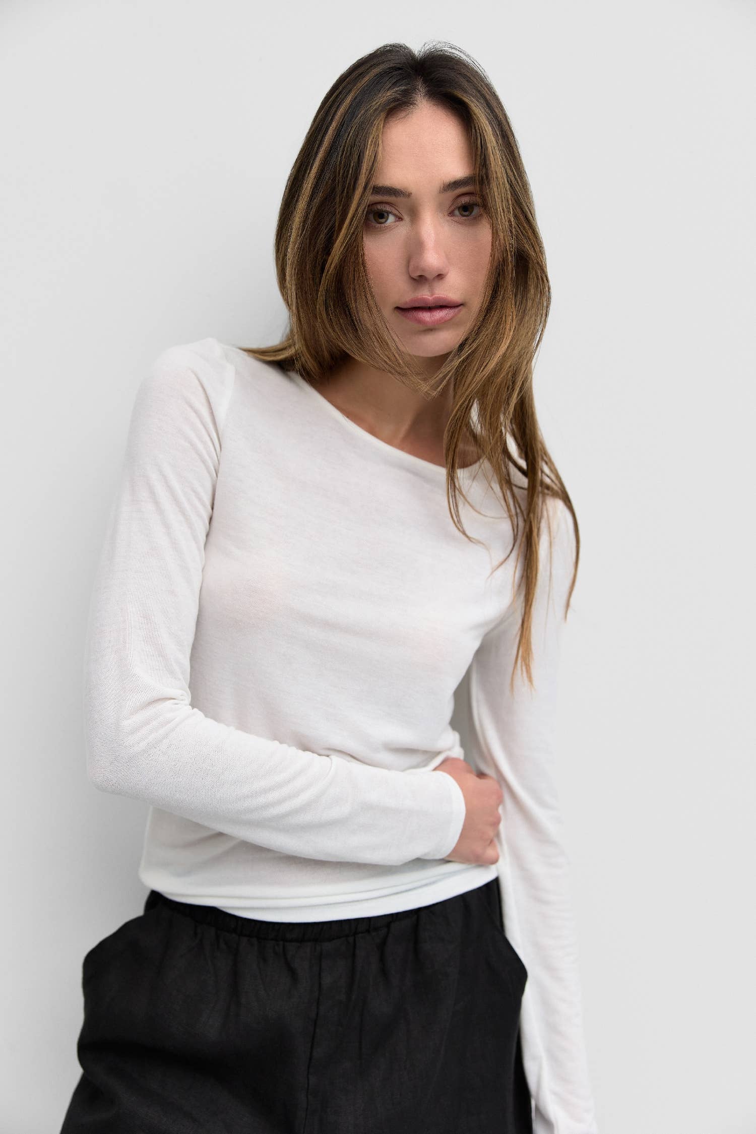 The Soft Long Sleeve Top | Sheer Knit Long-Sleeve Top