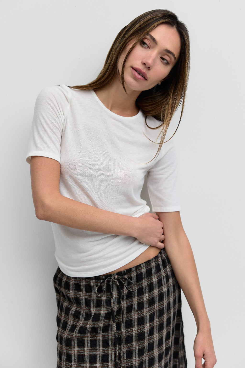 The Soft Short Sleeve Top | Sheer Knit Short-Sleeve Top