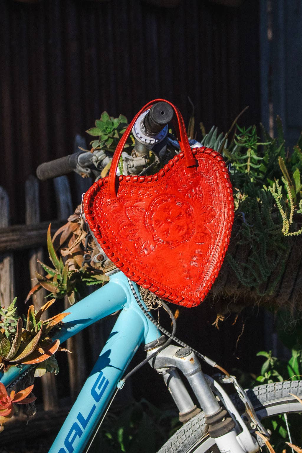 Red Heart Leather Purse