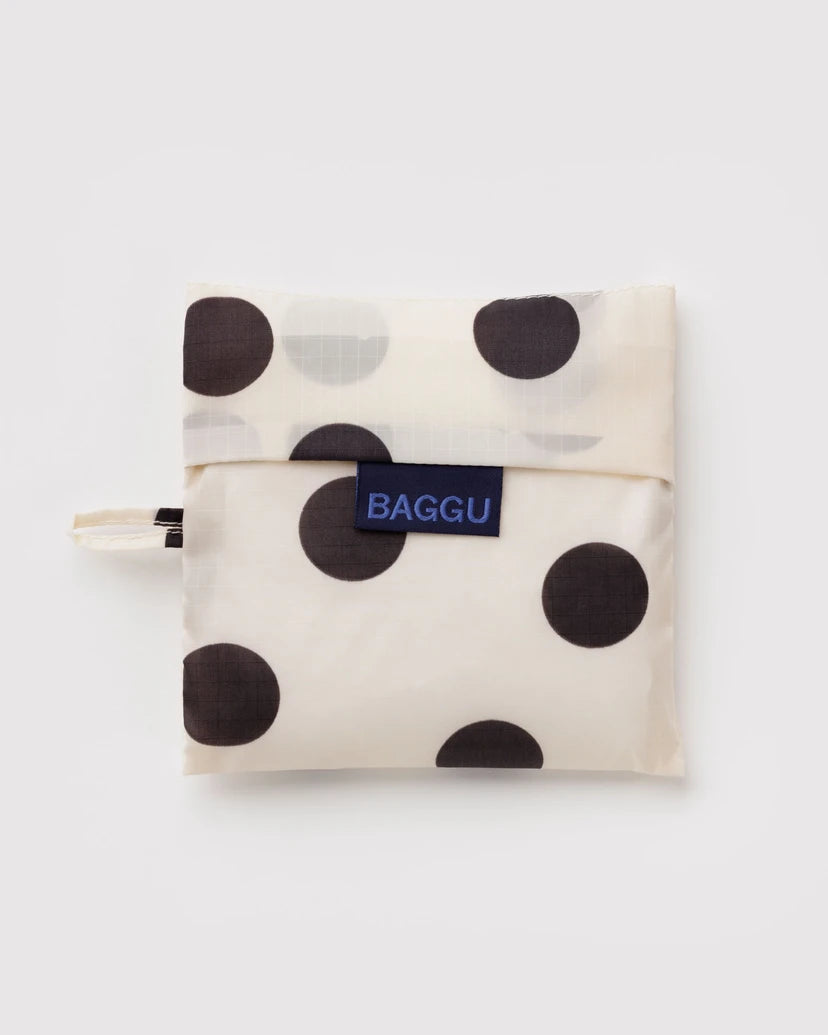 Standard Baggu - Cream + Black Polka Dot