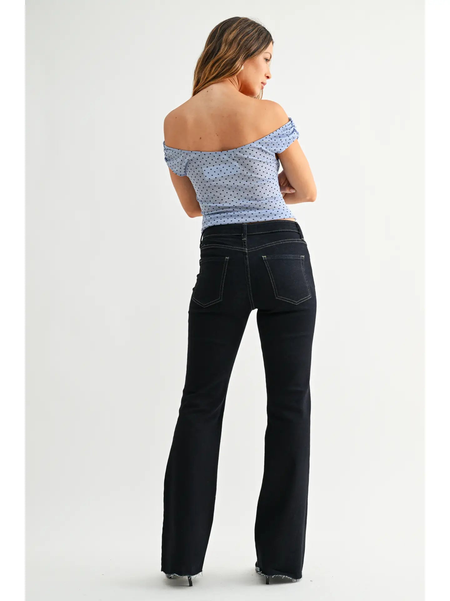 HR Scissor Cut Flare - Super Dark Denim