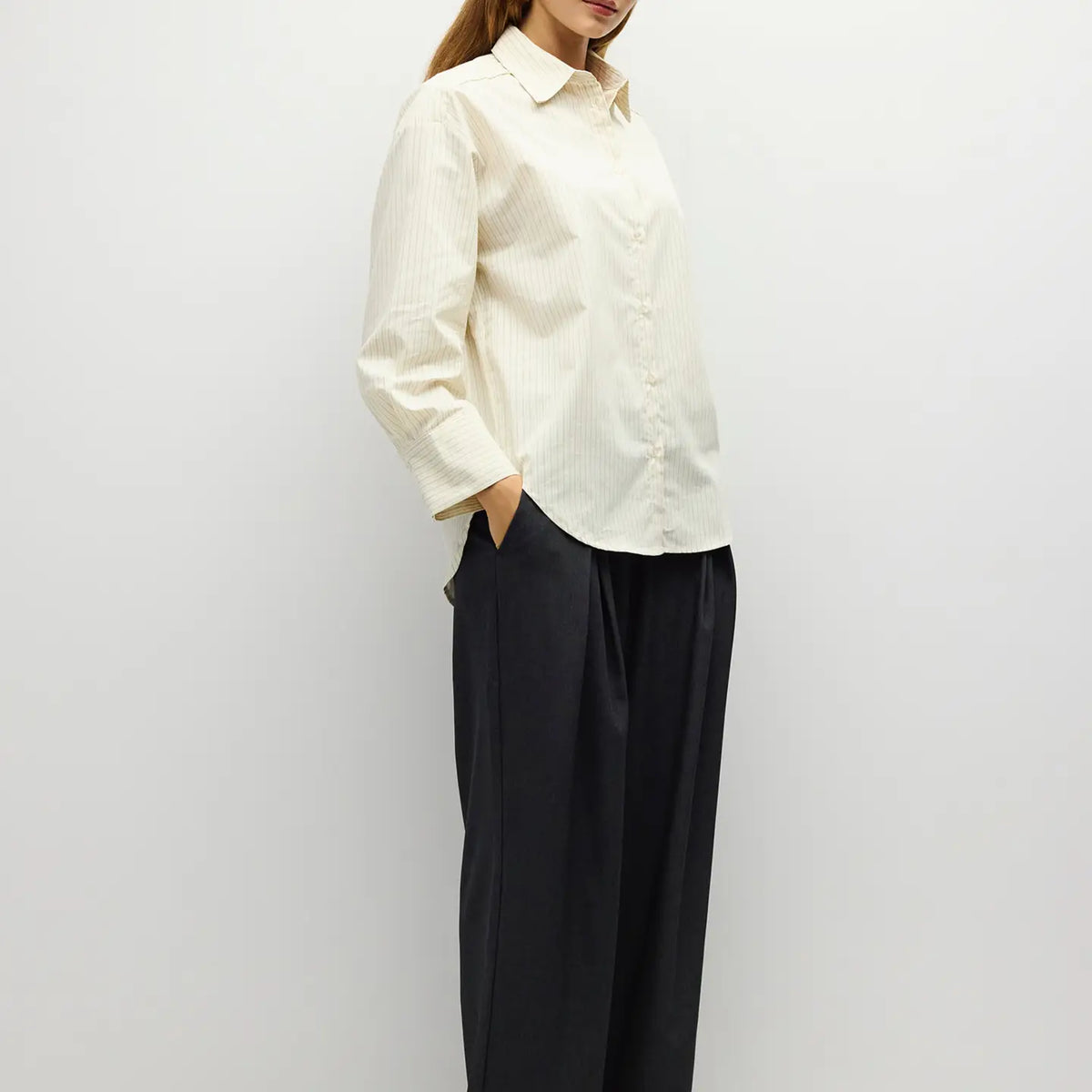 The Avery Top - Ivory Stripe