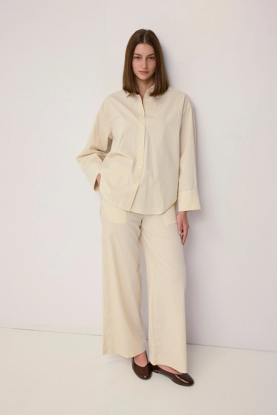 The Avery Top - Ivory Stripe