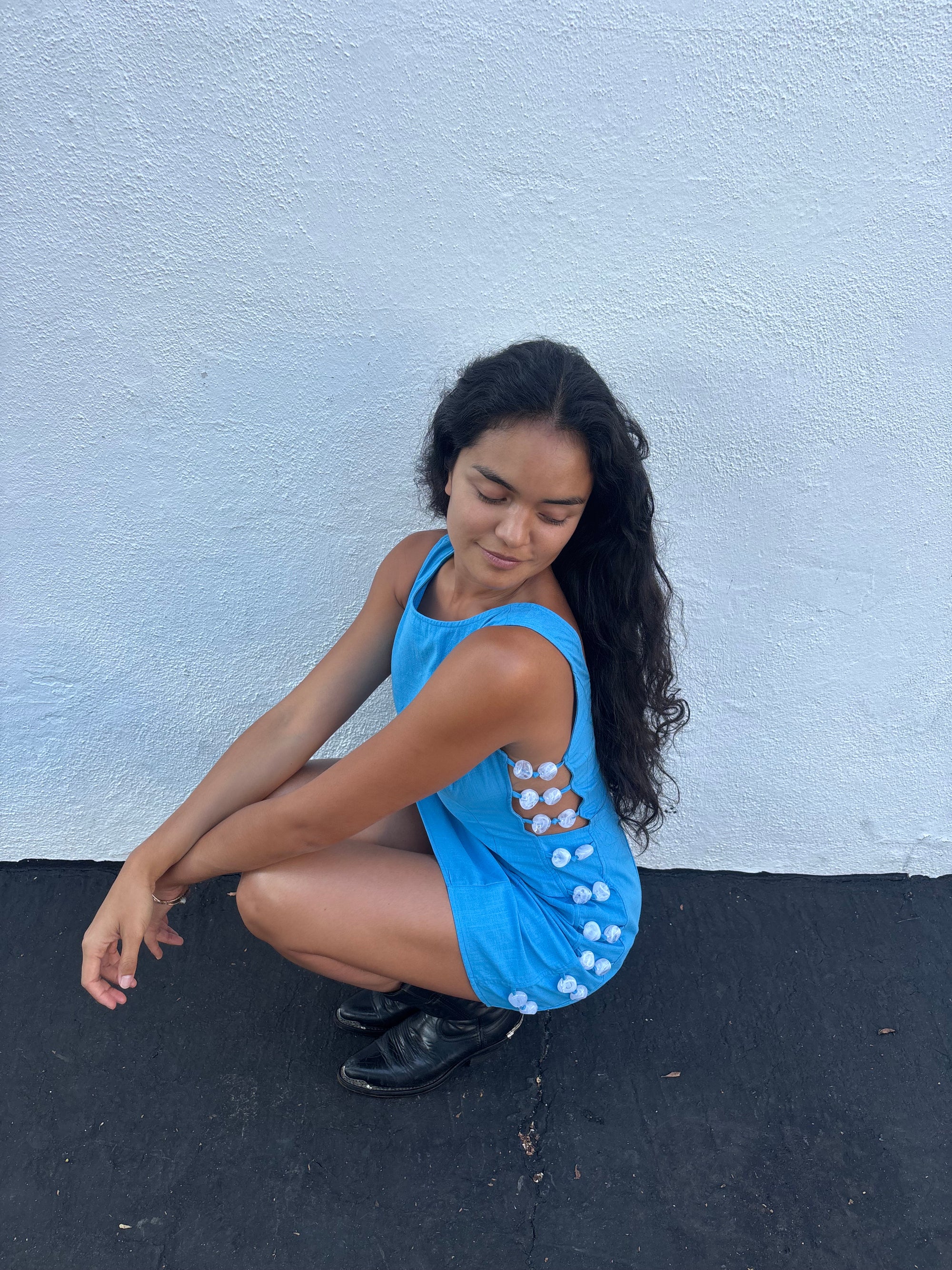 Victoria Beaded Dress - Ocean