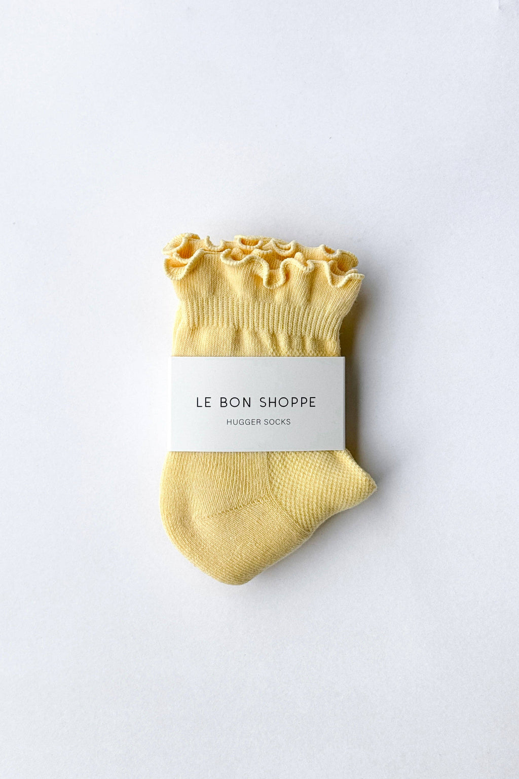 Ruffled Hugger Crew Socks - Banana Cream