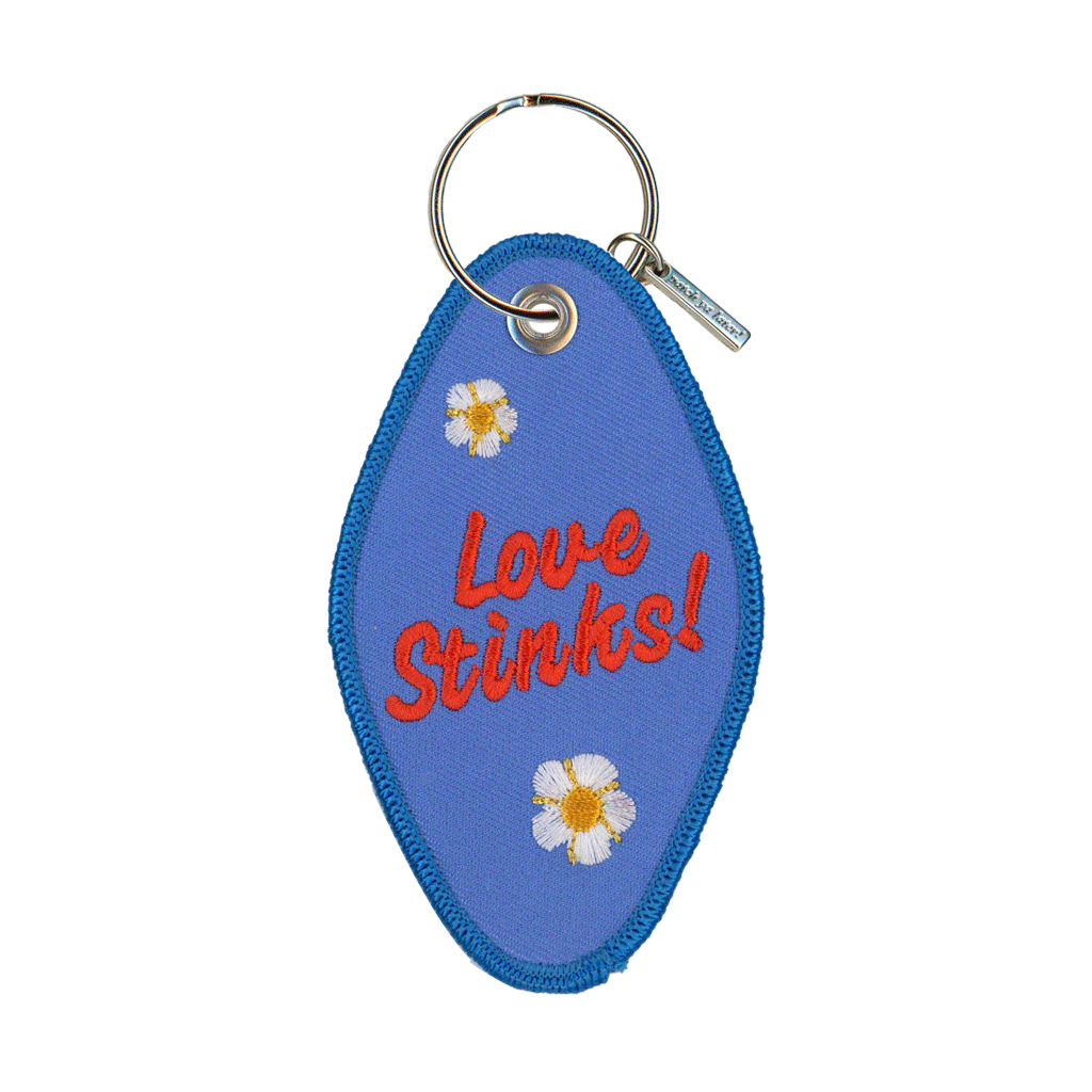 Love Stinks! Embroidered Keychain