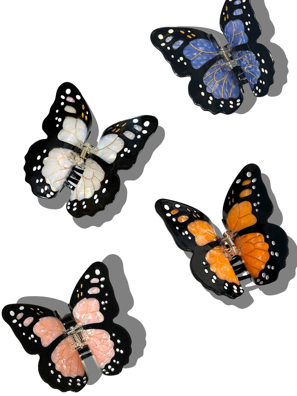 Hand-painted Monarch Butterfly Claw Hair Clip - Lavender