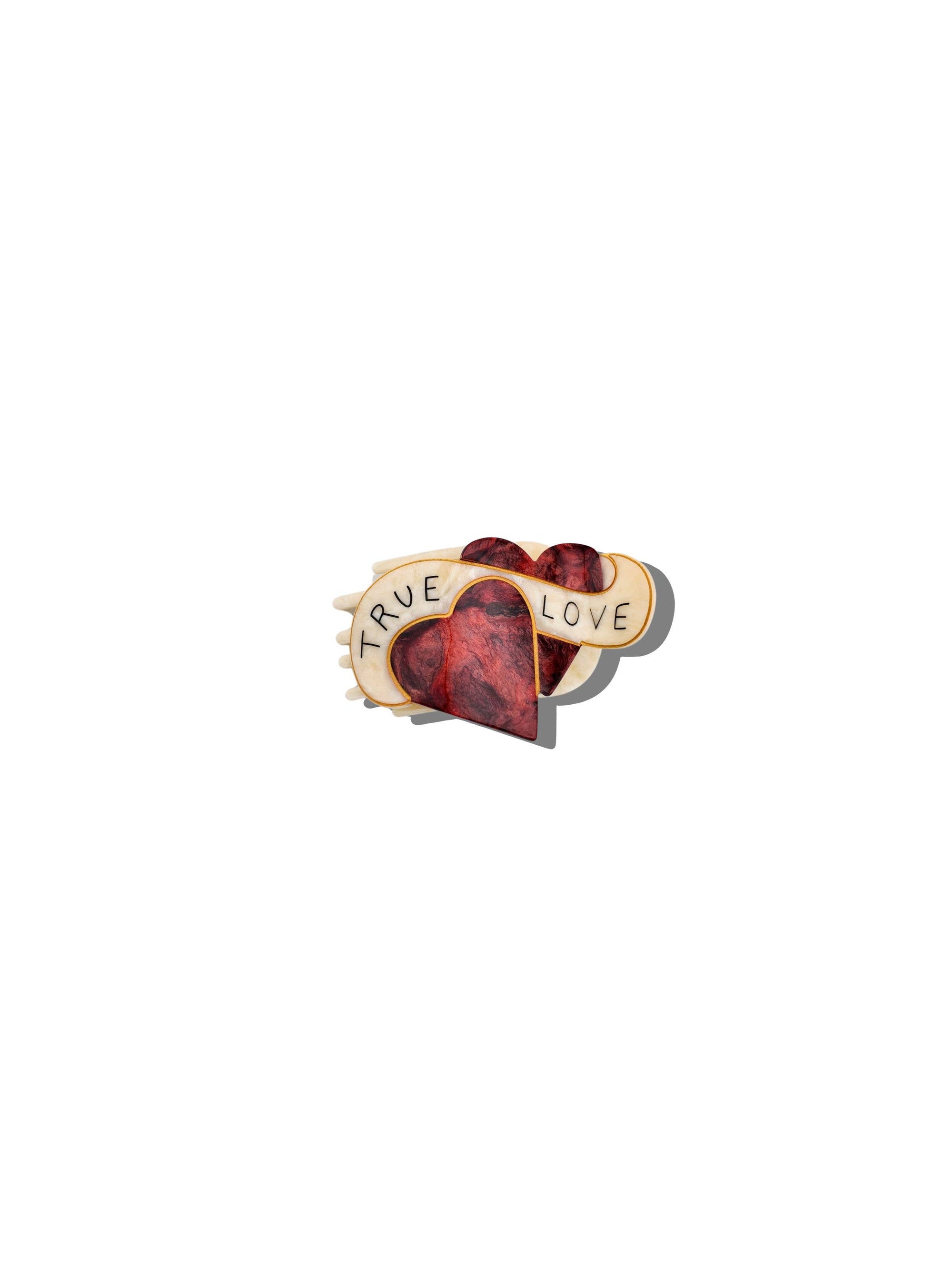 Hand-painted Mini True Love Lay Down Claw Clip
