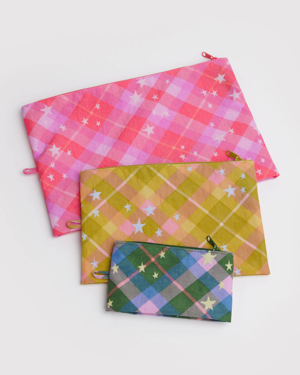 Go Pouch Set- Star Plaid