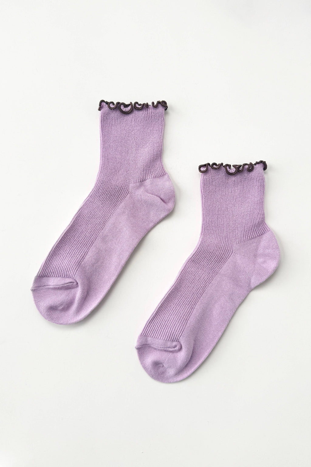 The Petite Ruffled Modal Socks - Lilac
