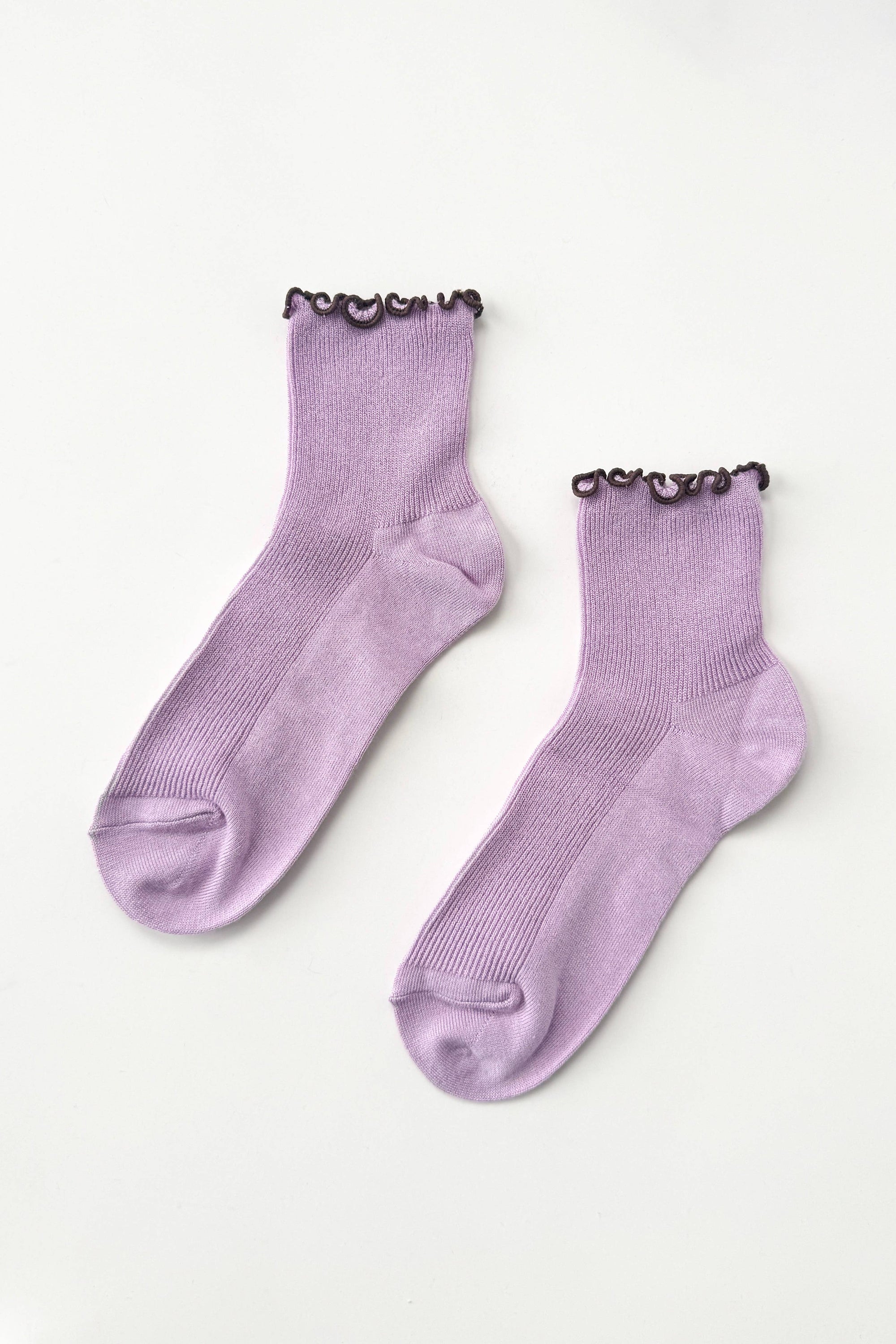The Petite Ruffled Modal Socks - Lilac