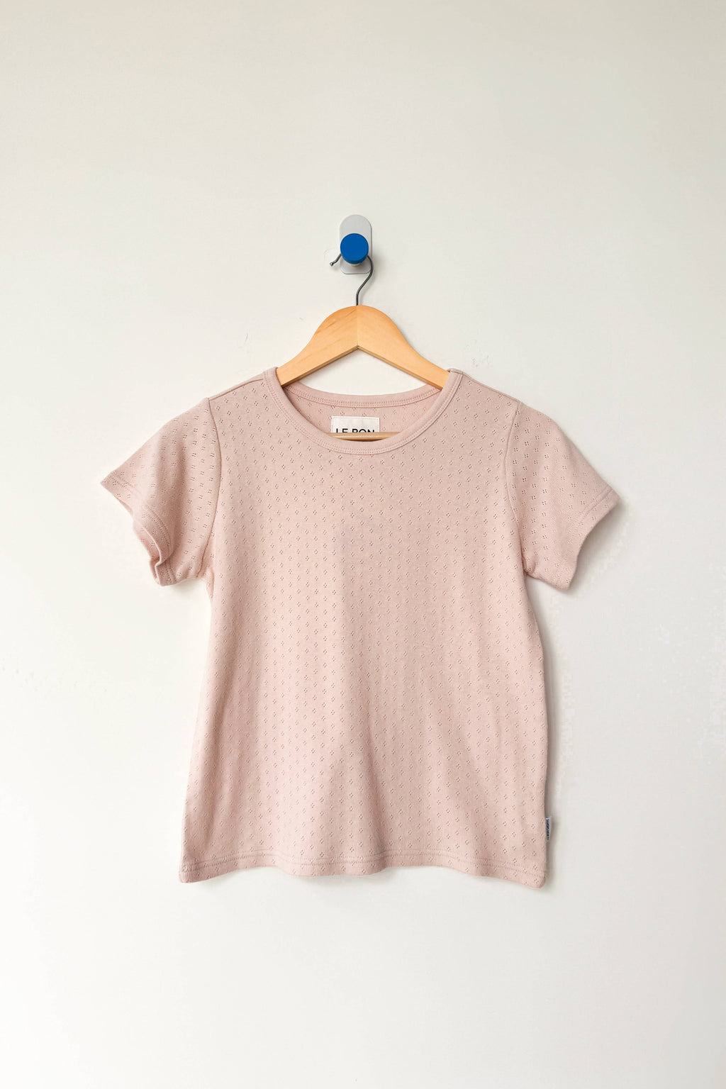 Pointelle Babe Tee - Baby Pink