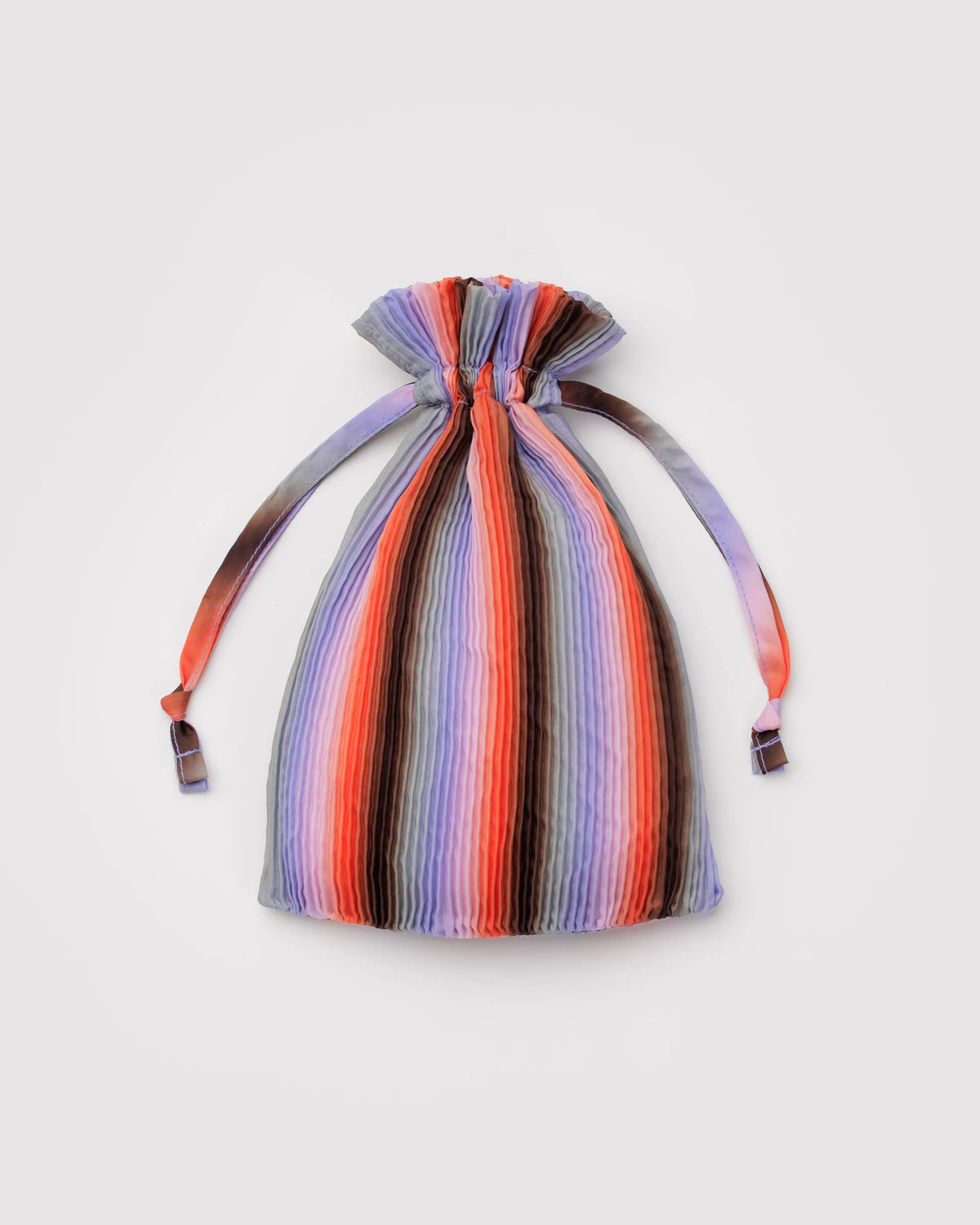 Pleated Baggu - Gradient Stripe Poppy + Lilac