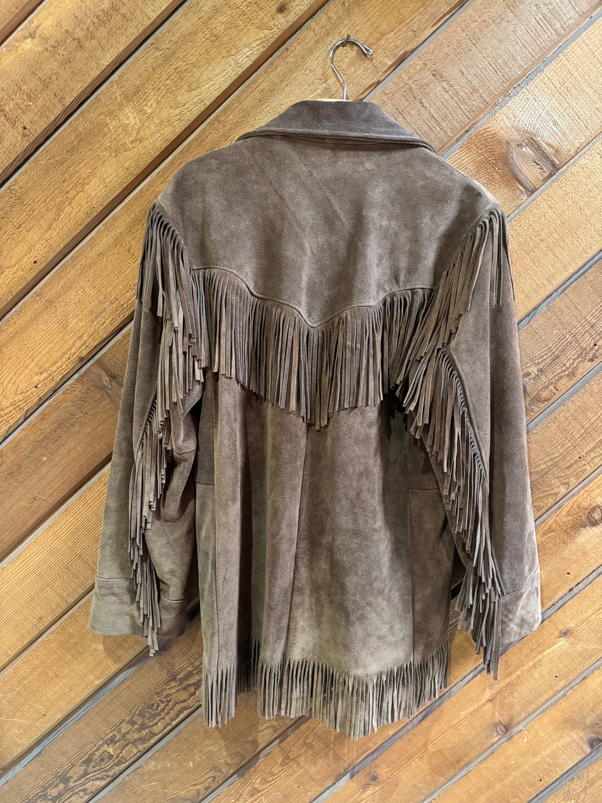 Vintage USA Made Exelled Fringe Suede Jacket