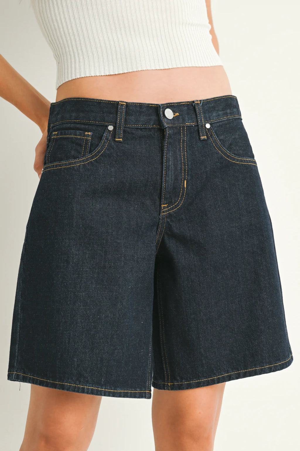 The Midrise Jort -Super Dark Denim