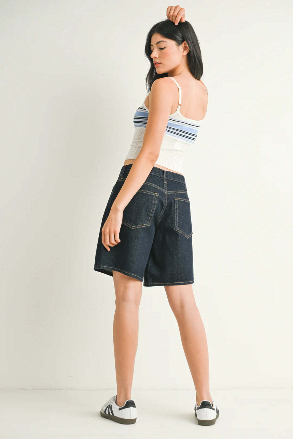 The Midrise Jort -Super Dark Denim