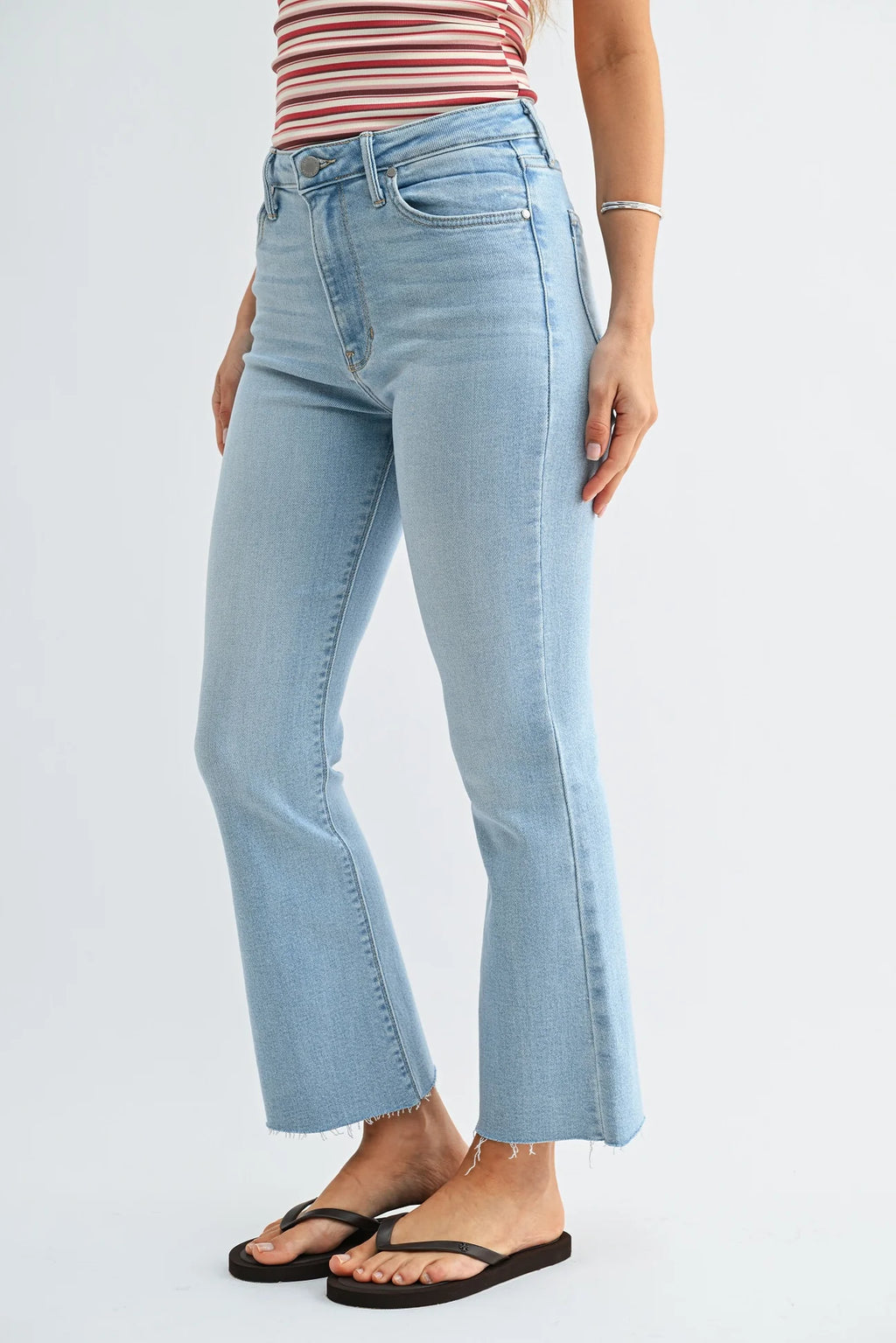 HR Tonal Crop Flare - Light Denim