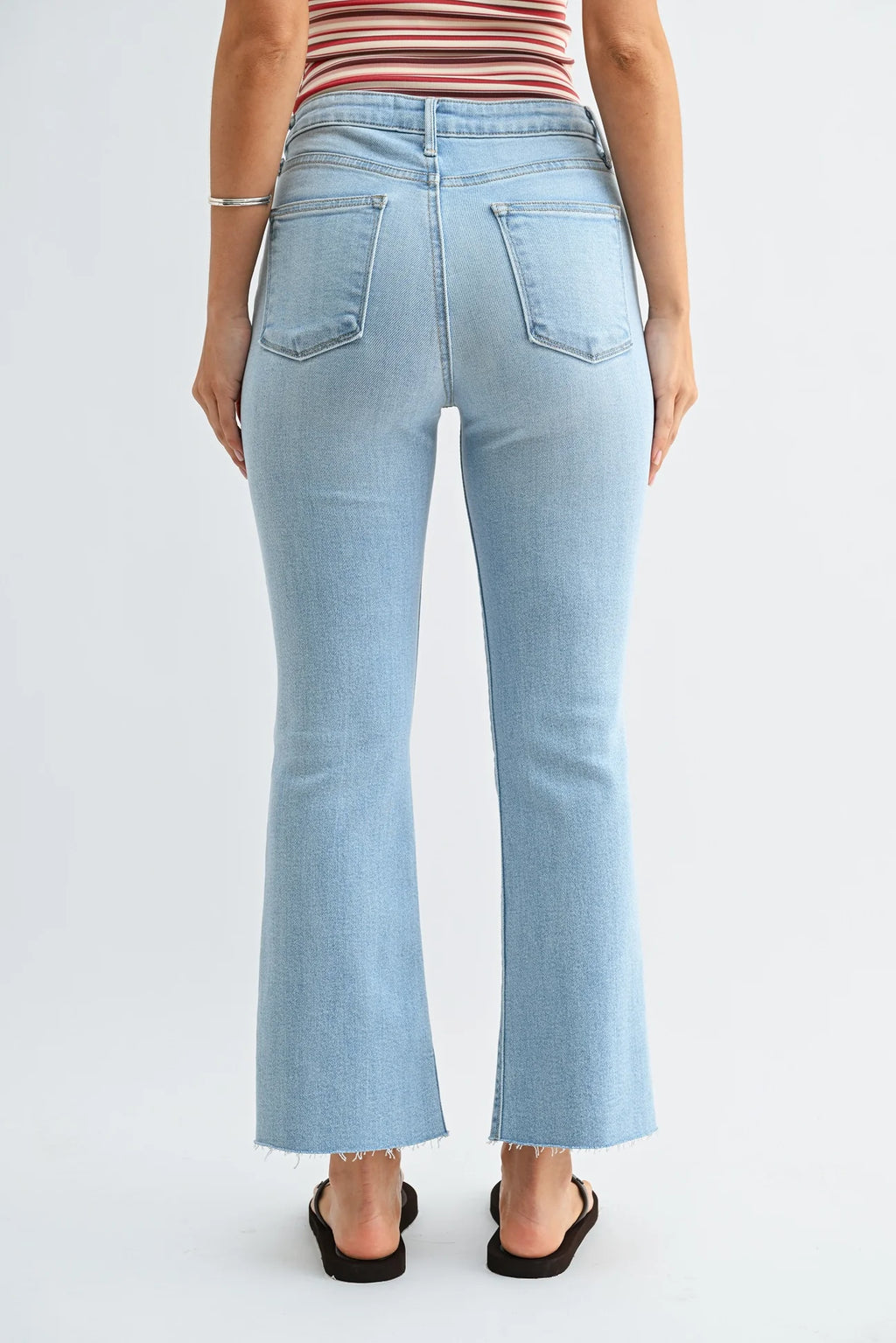 HR Tonal Crop Flare - Light Denim