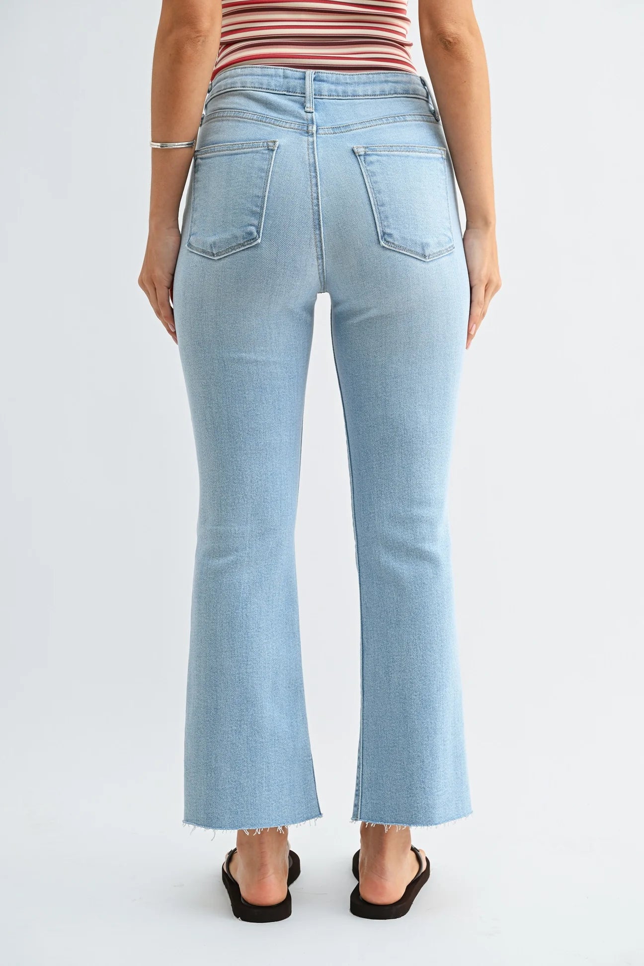 HR Tonal Crop Flare - Light Denim
