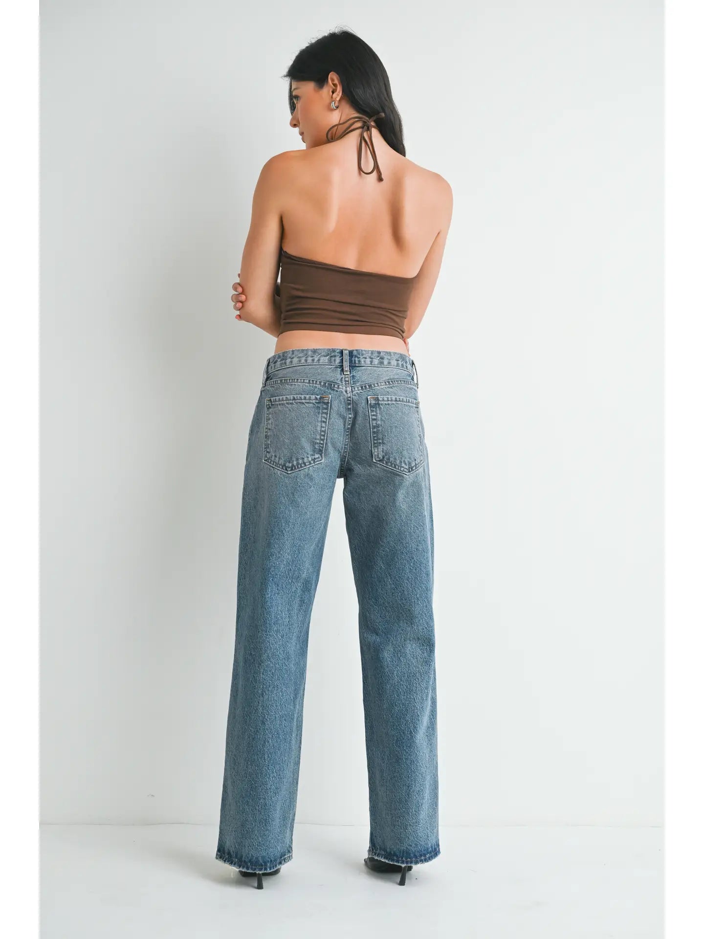 Low Rise Baggy Slouch Jeans - Medium Denim