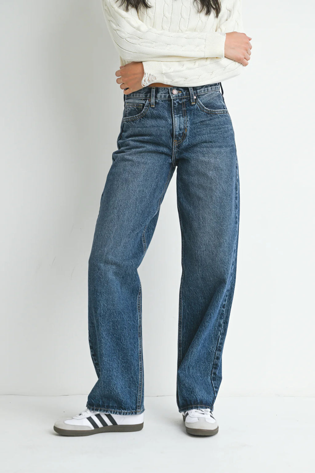 Relaxed Straight Denim - Dark Denim