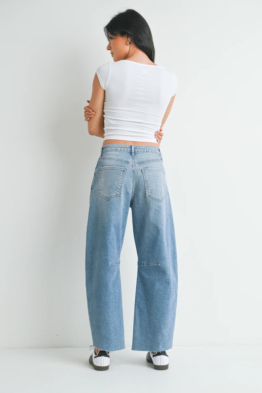Barrel Jean with Seams - Light Denim