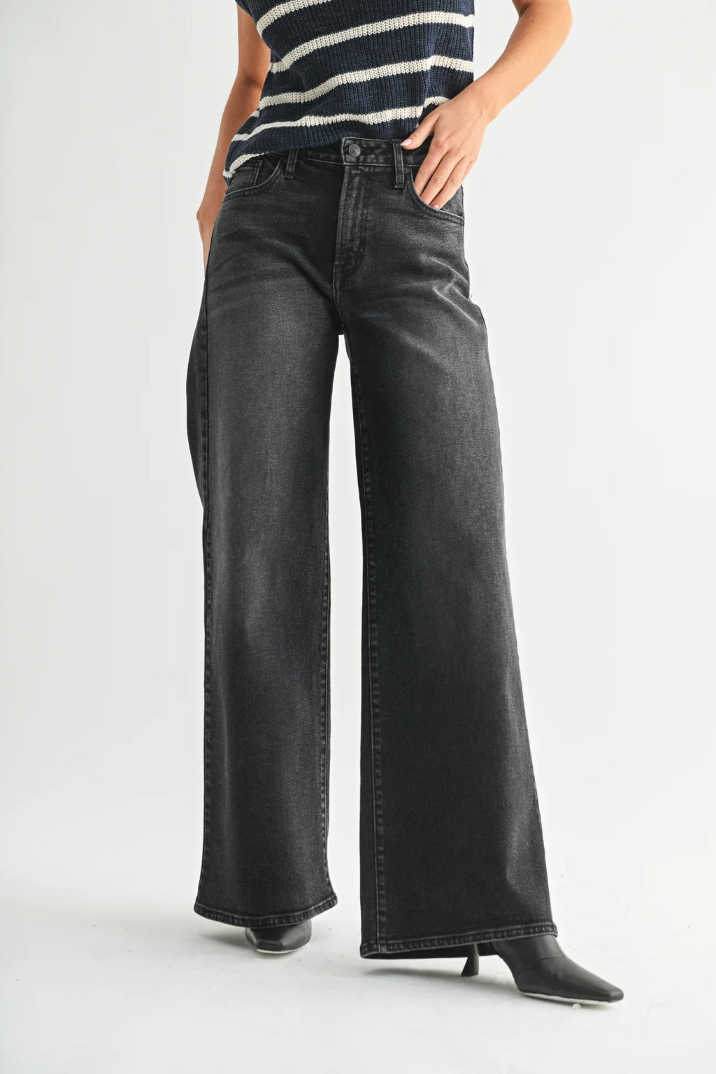 Ultra Wide Jean - Washed Black