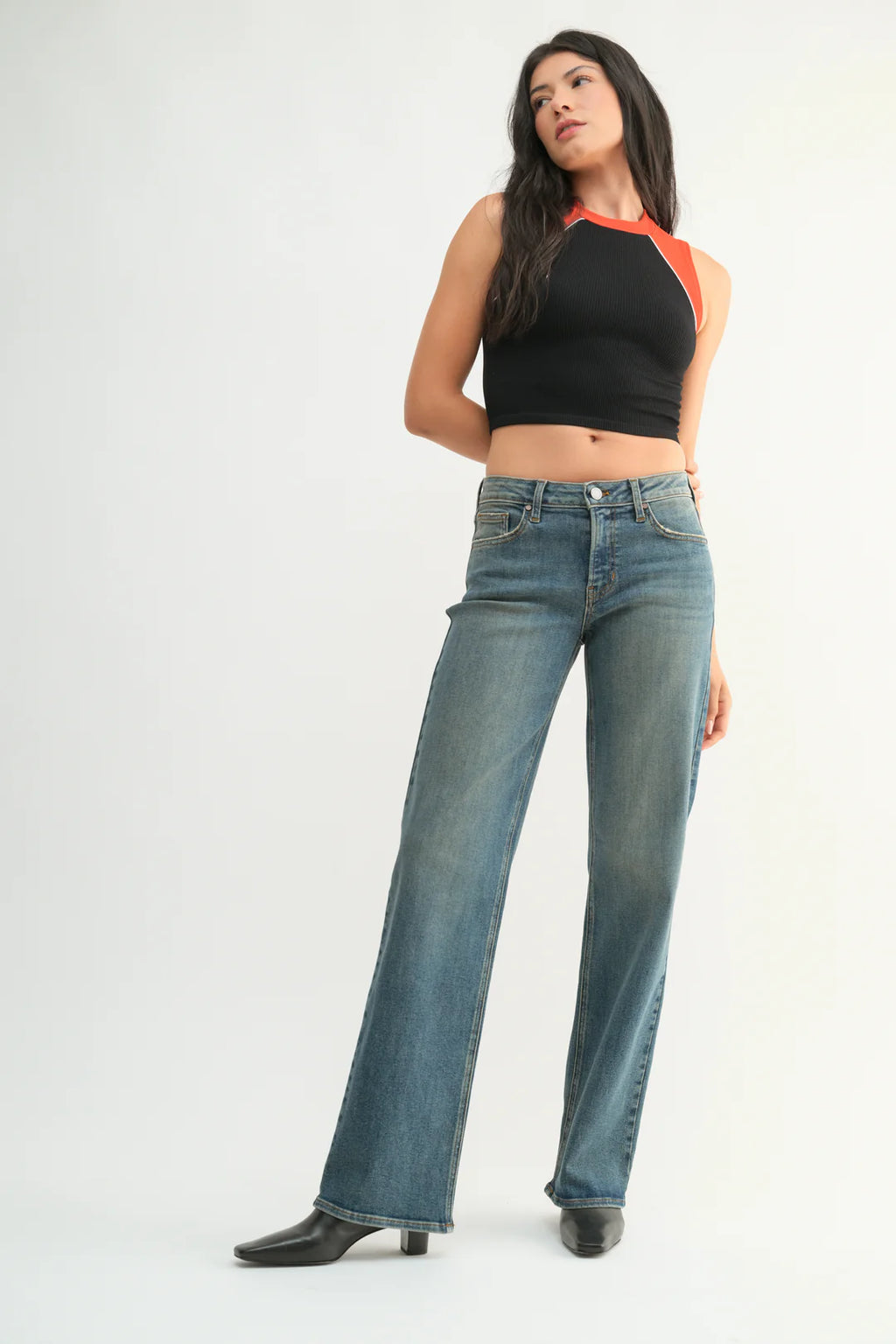 Vintage Straight Longer Length Jeans - Medium Denim