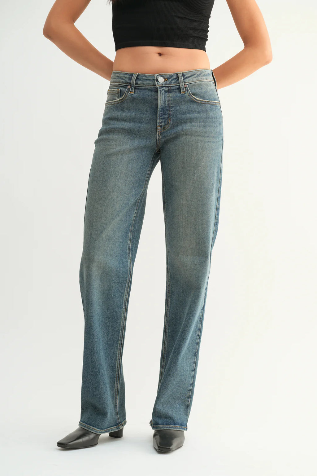 Vintage Straight Longer Length Jeans - Medium Denim