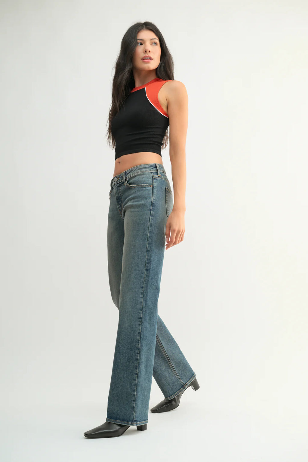 Vintage Straight Longer Length Jeans - Medium Denim