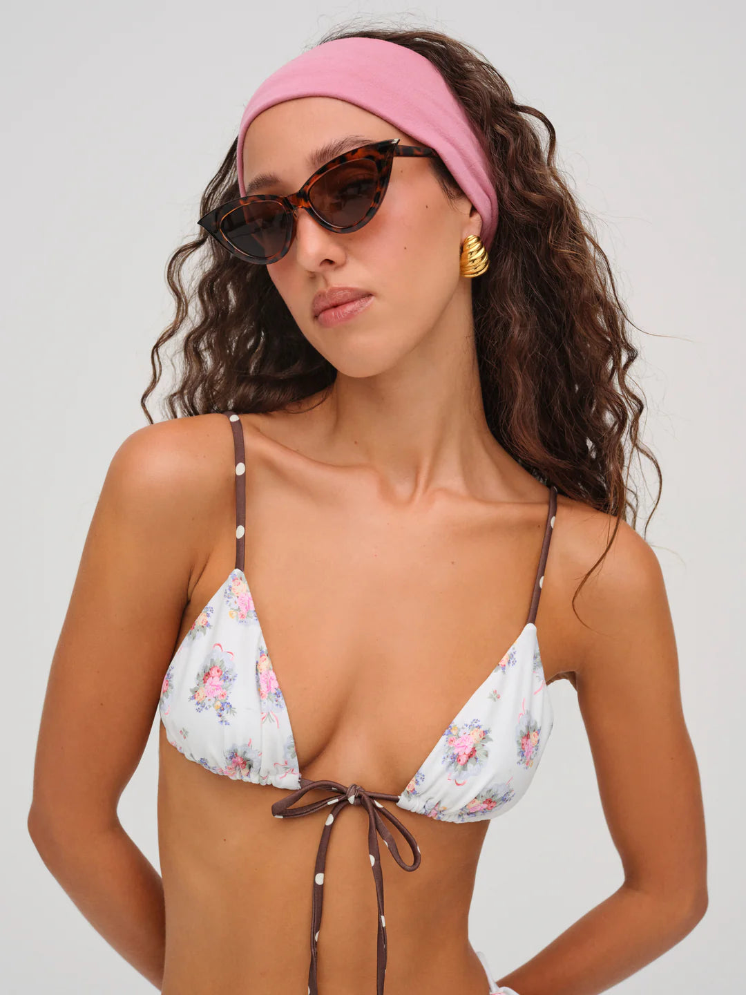 Bay Bikini Top- White Floral