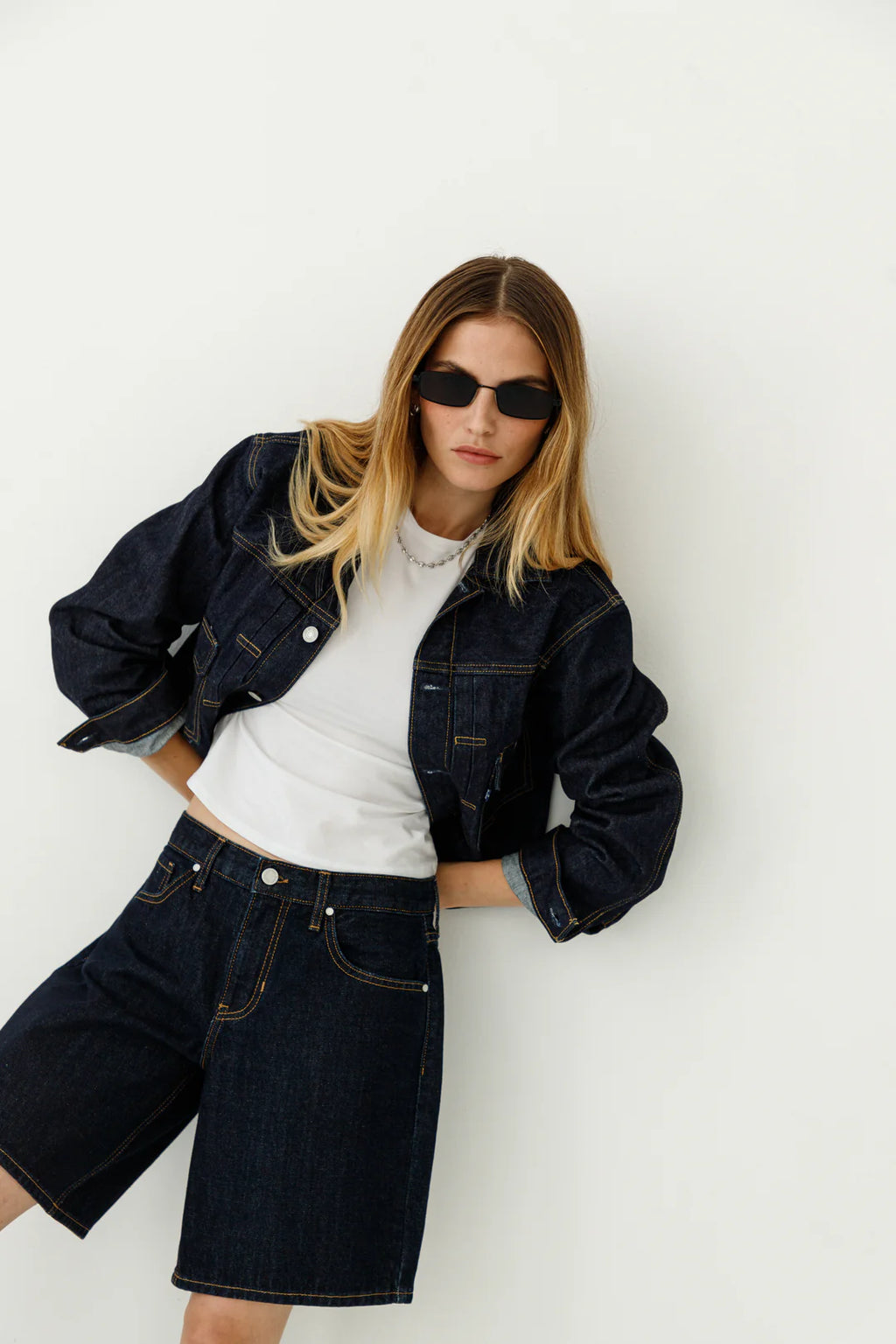 The Midrise Jort -Super Dark Denim