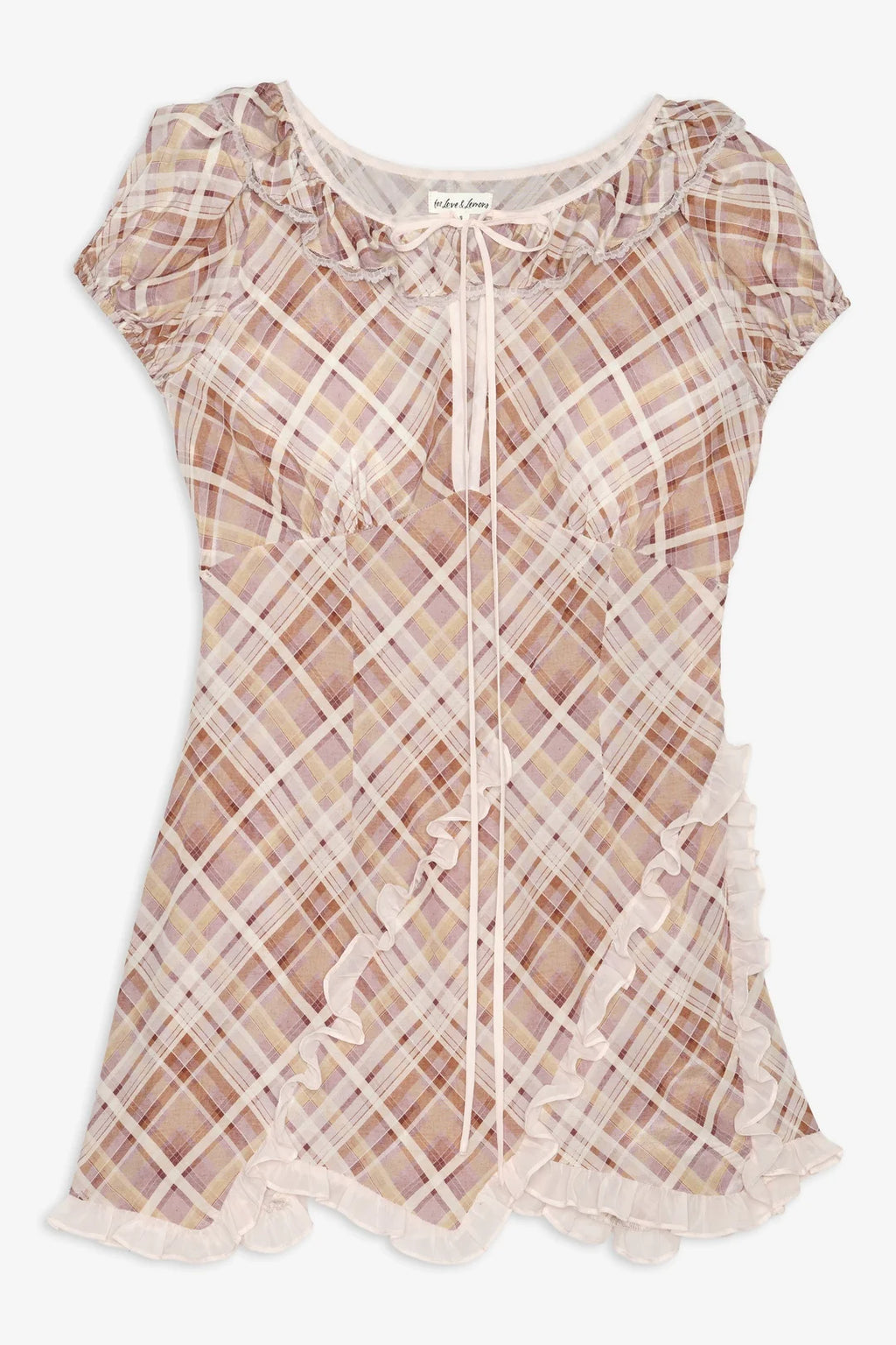 Poet Plaid Mini Dress - Purple