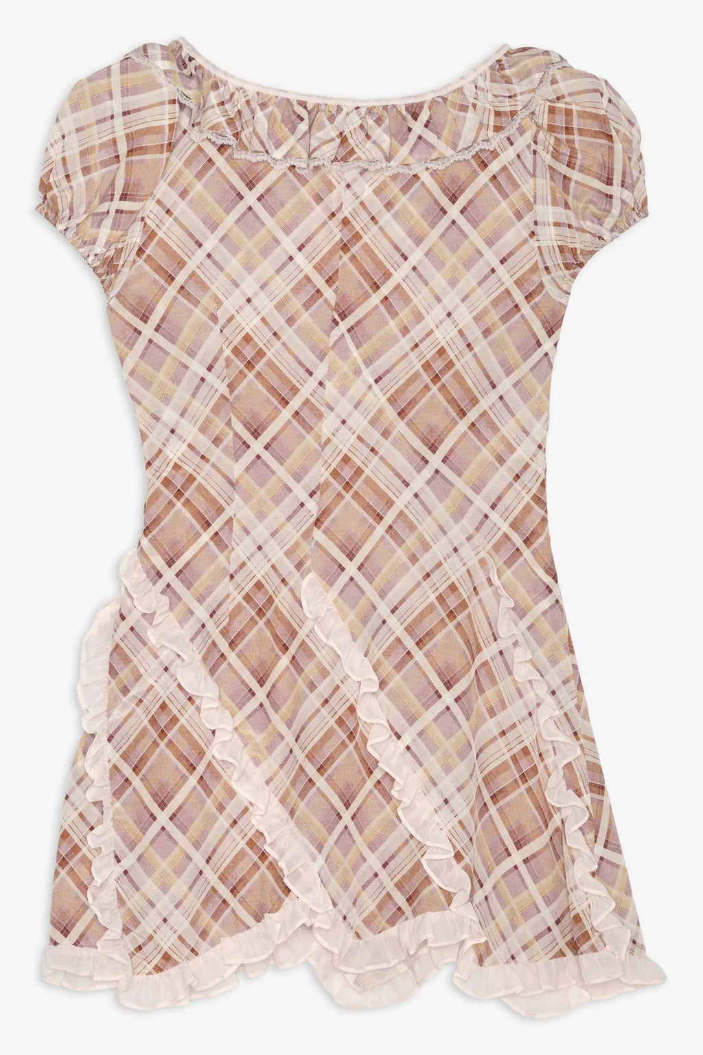Poet Plaid Mini Dress - Purple