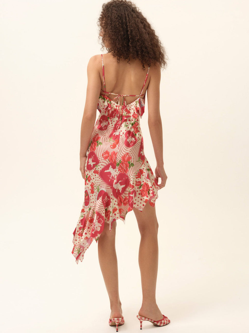 Cupid Dot Asymmetrical Midi Dress