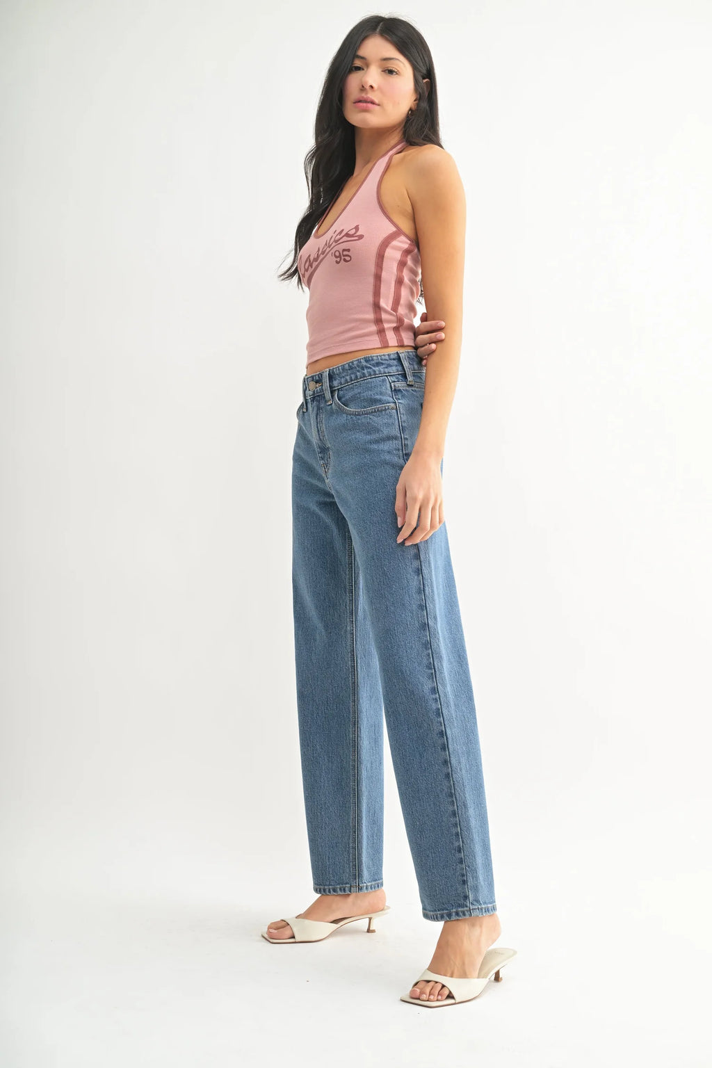 HR Full Length Retro Straight Jeans - Medium Denim