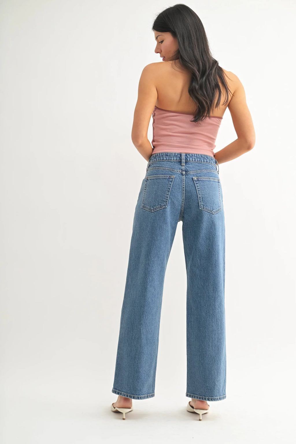 HR Full Length Retro Straight Jeans - Medium Denim