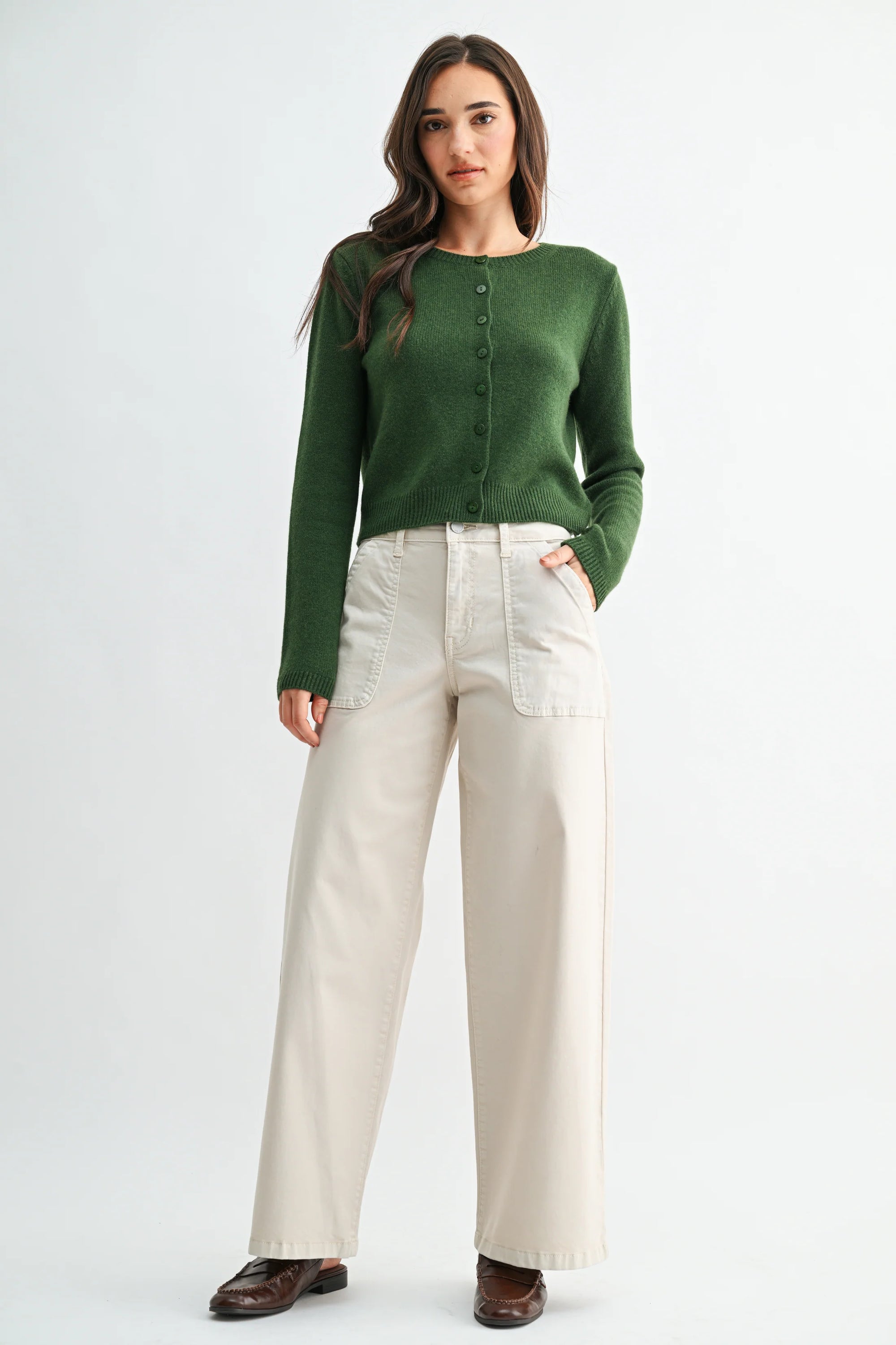 Twill Utility Pocket Relaxed Jean - Ecru