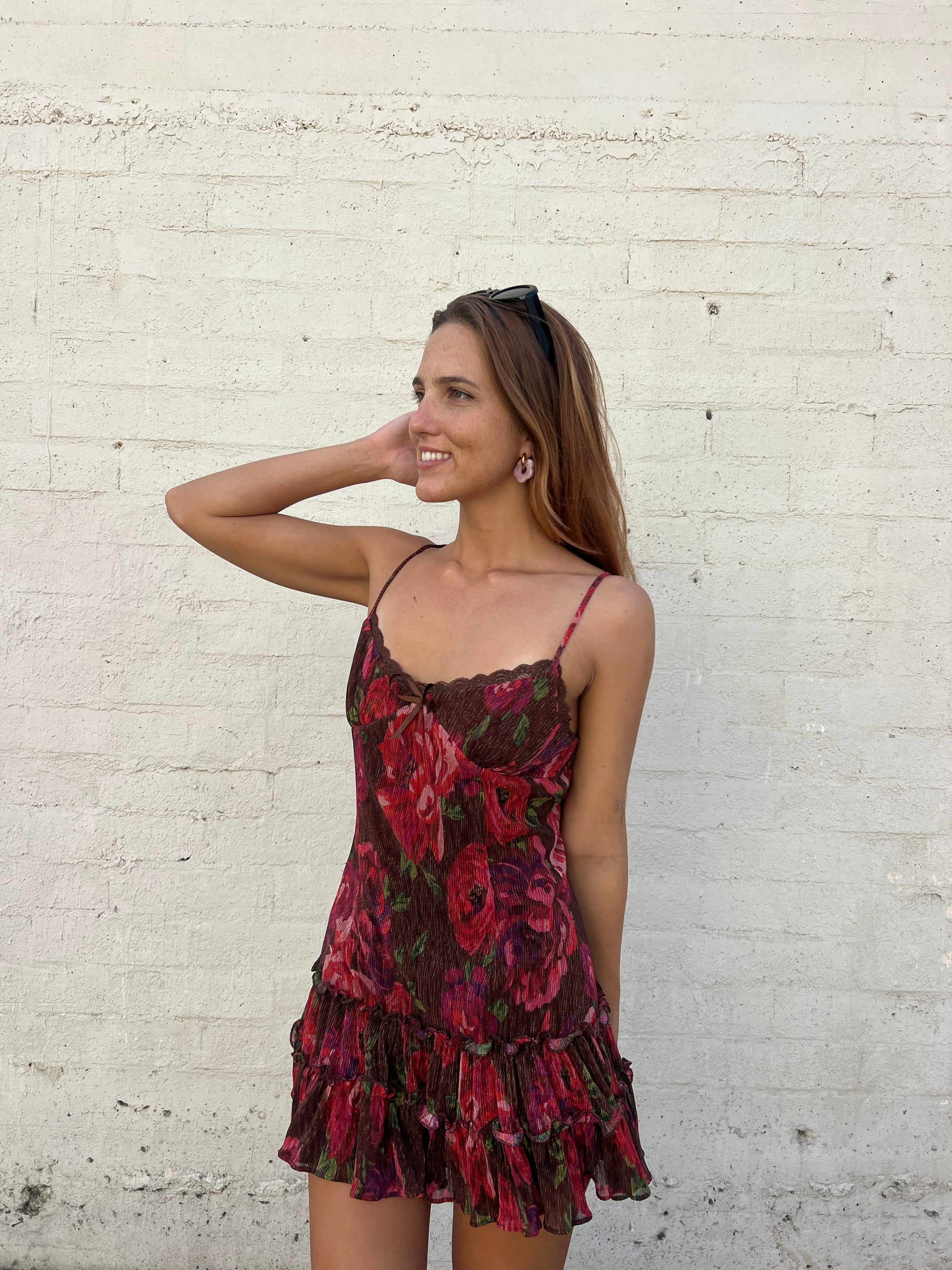 Florencia Mini Dress - Burgundy Floral