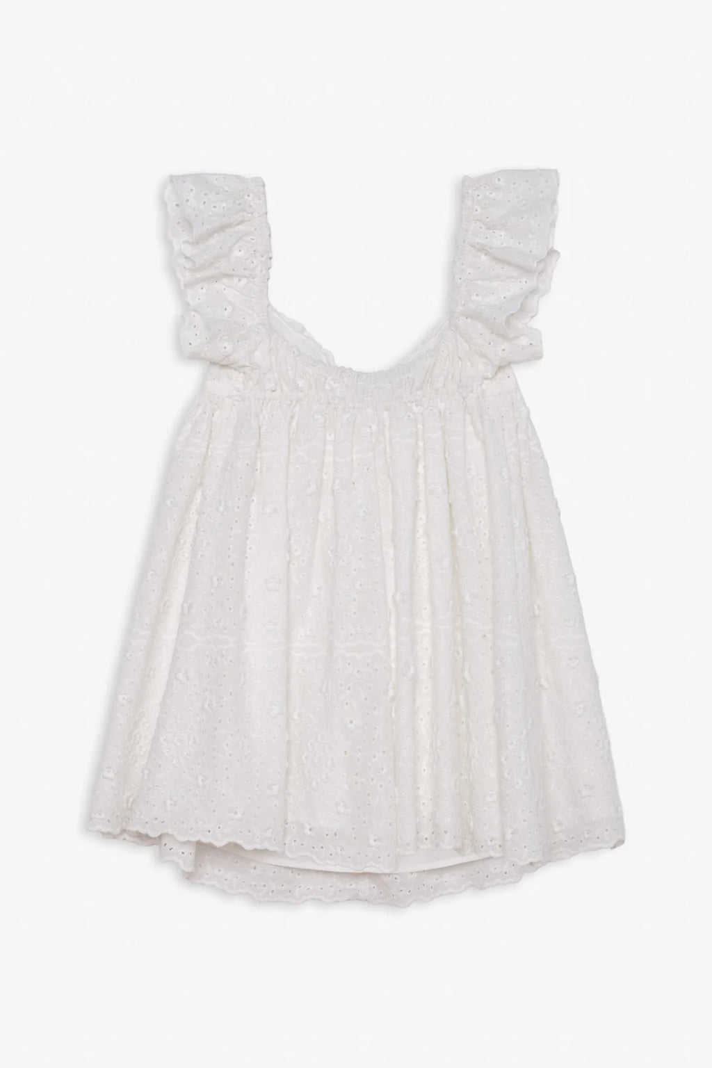 Laura Eyelet Mini Dress - White