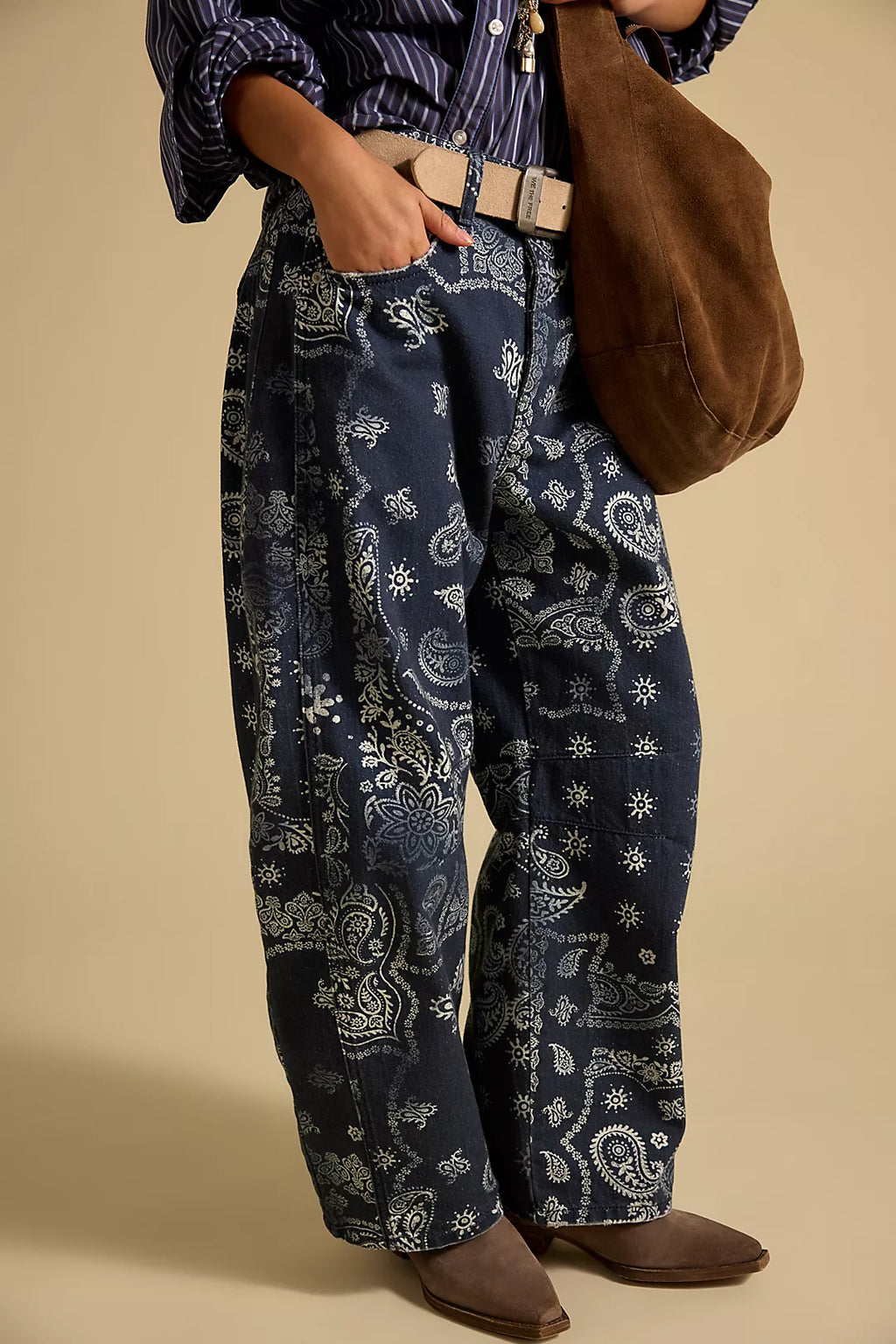 Good Luck Barrel Jeans - Navy Bandana