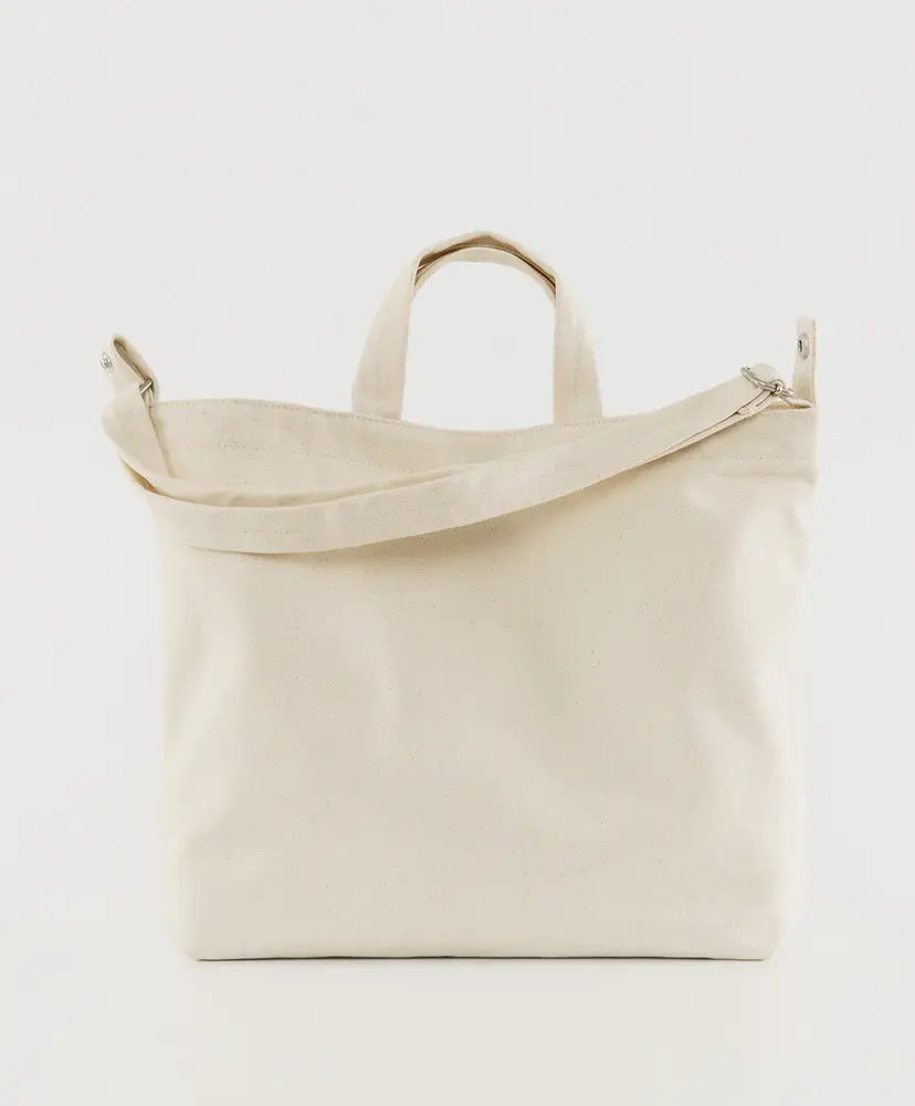 Horizontal Zip Duck Bag- Natural Canvas