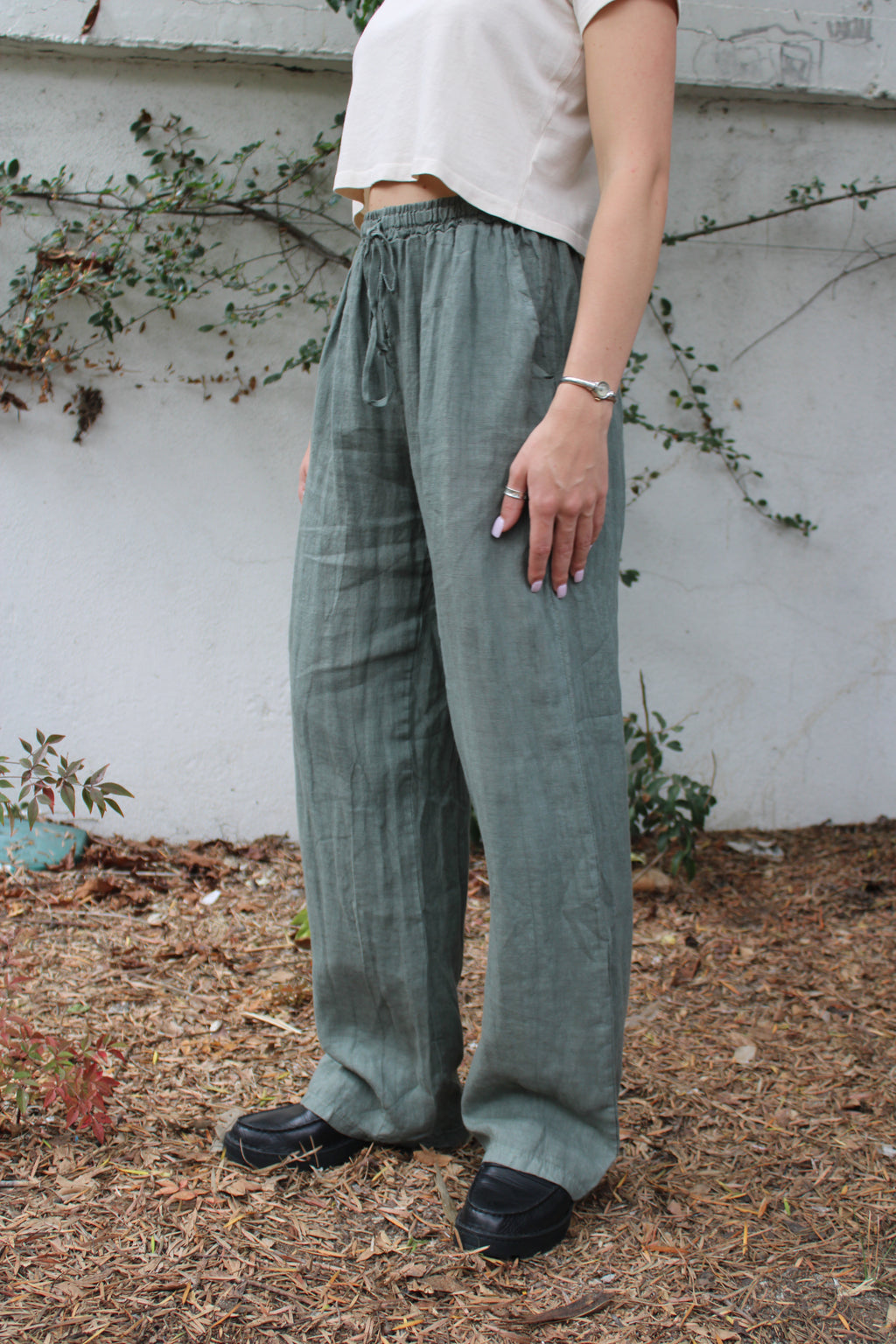 Rafael Linen Pants - Olive