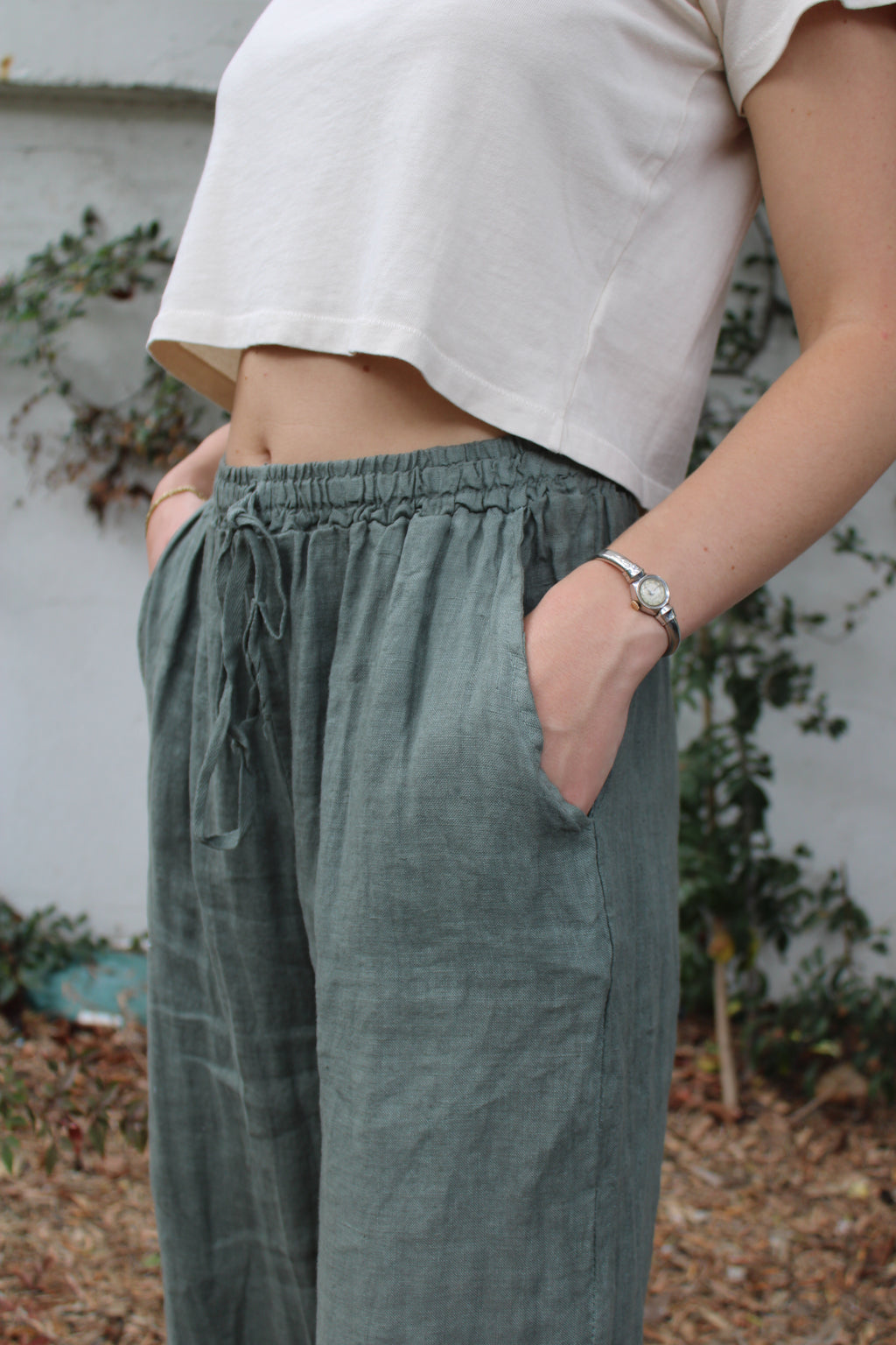Rafael Linen Pants - Olive