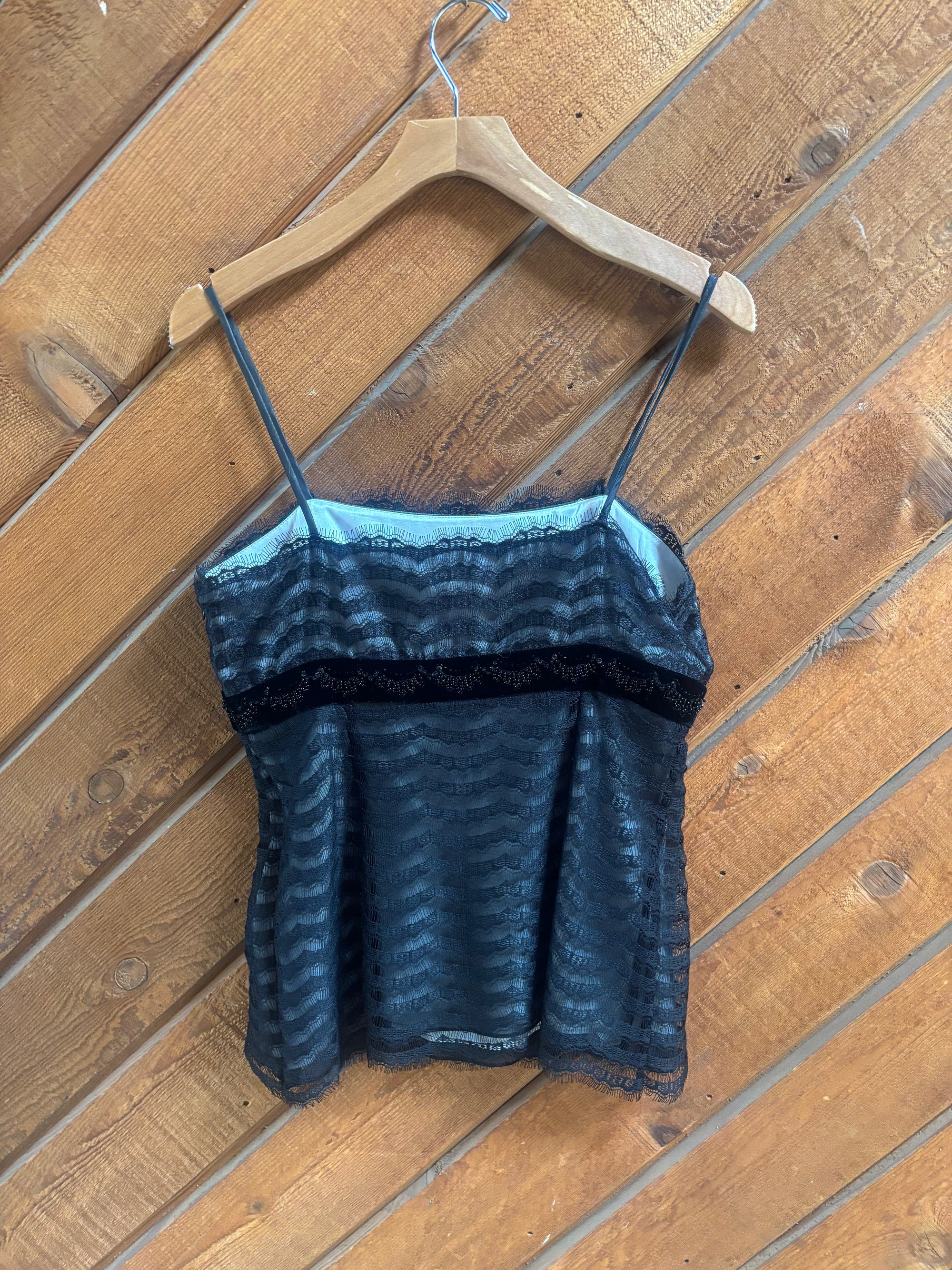 Vintage Y2K Silk Lace Babydoll Tank