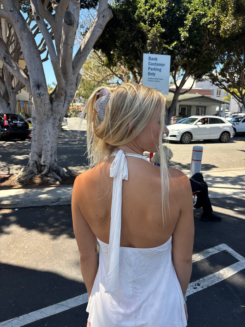 Mesh Halter Top - Bone