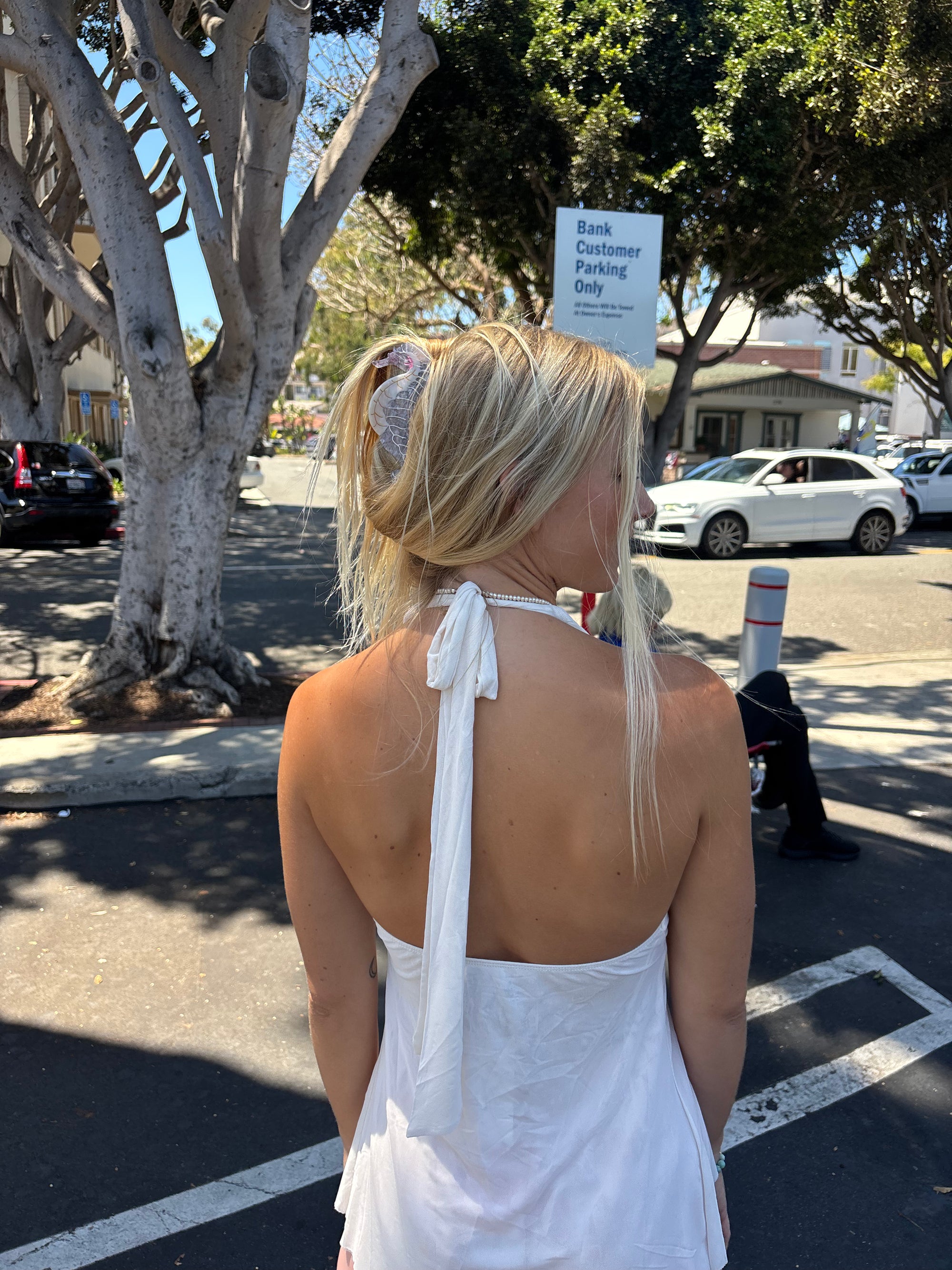 Mesh Halter Top - Bone