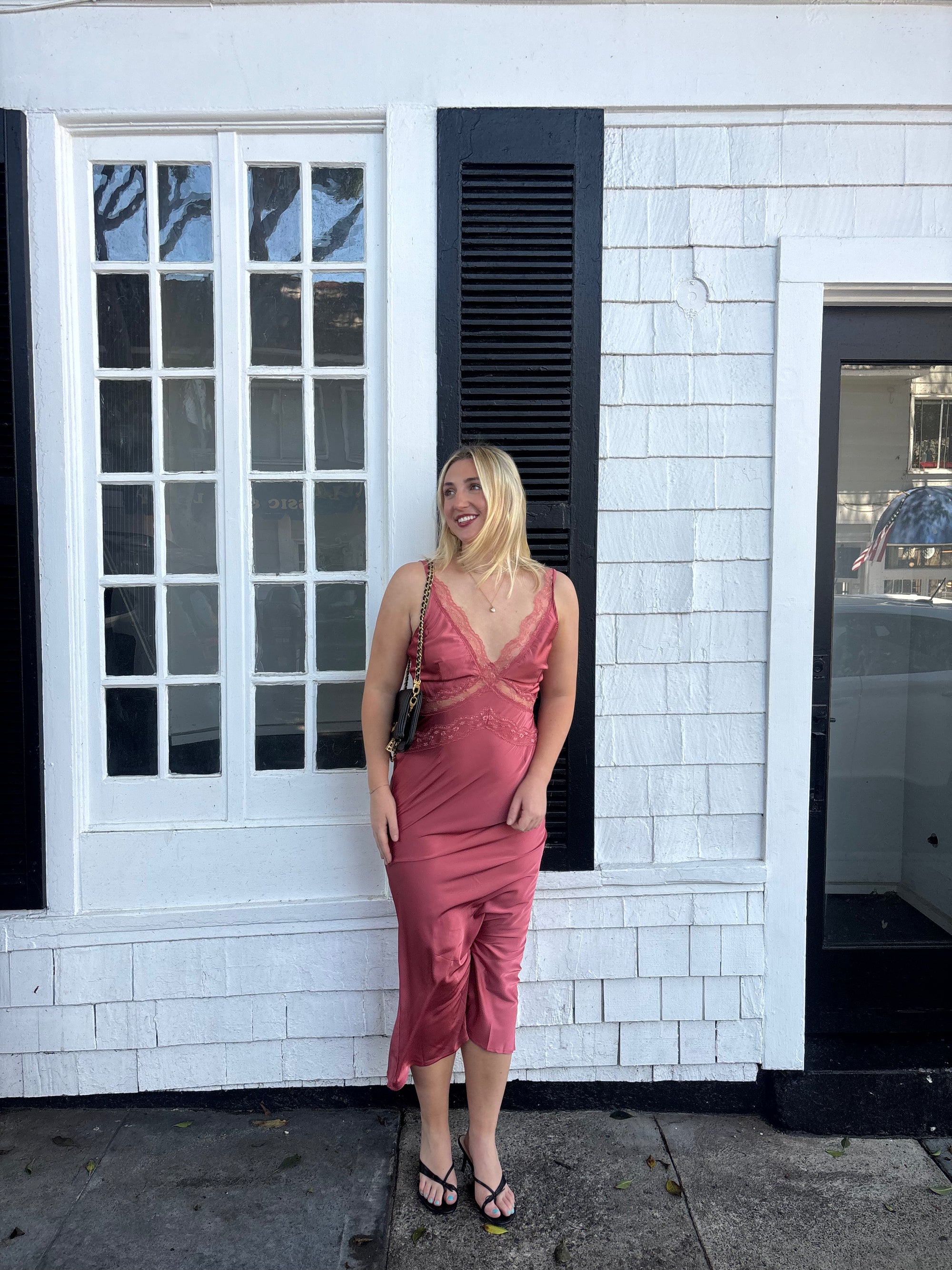 Satin Slip w/ Lace - Rose