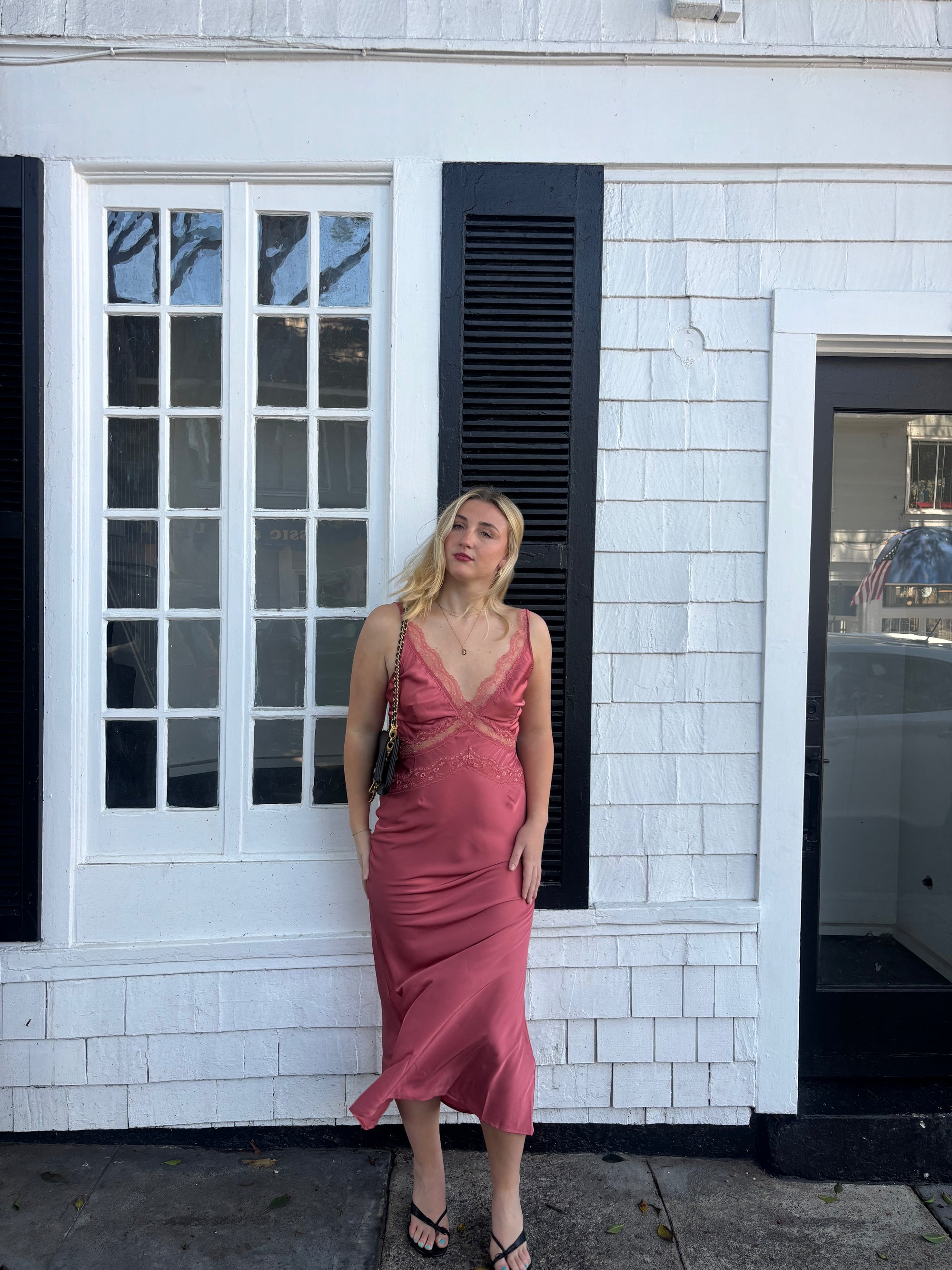 Satin Slip w/ Lace - Rose