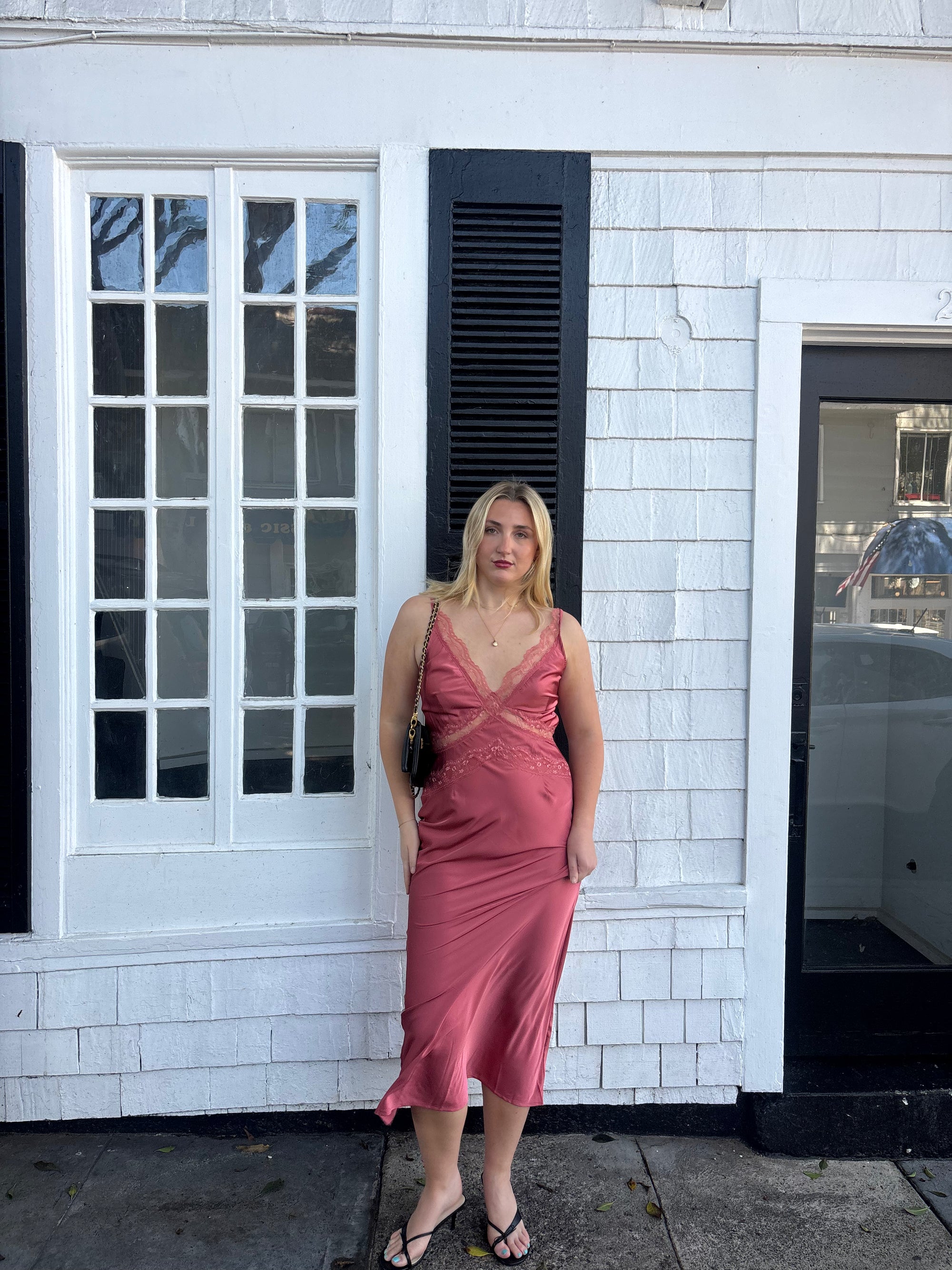 Satin Slip w/ Lace - Rose